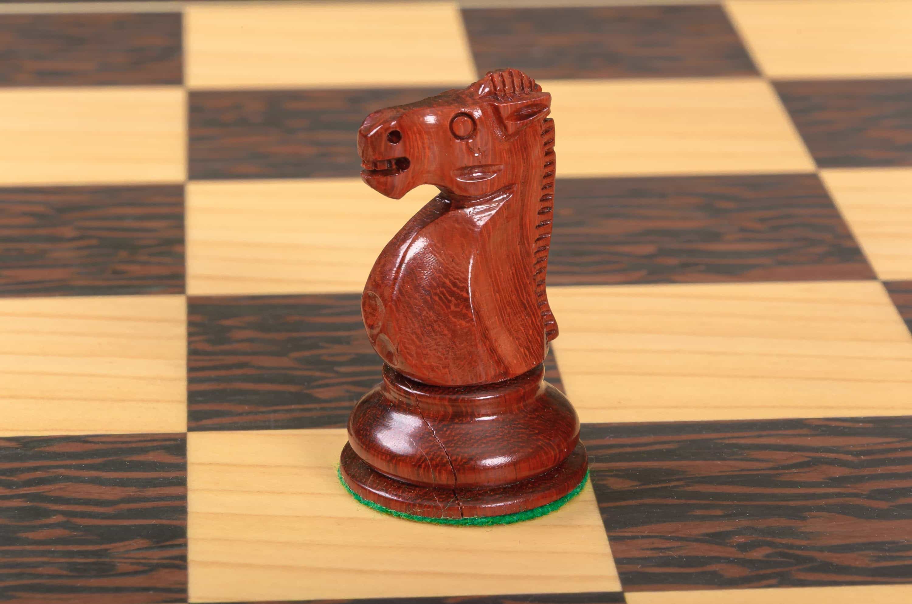 Imperfect - 3.75" Reykjavik Ii - Blood Rosewood / Boxwood - Wood Chess Pieces