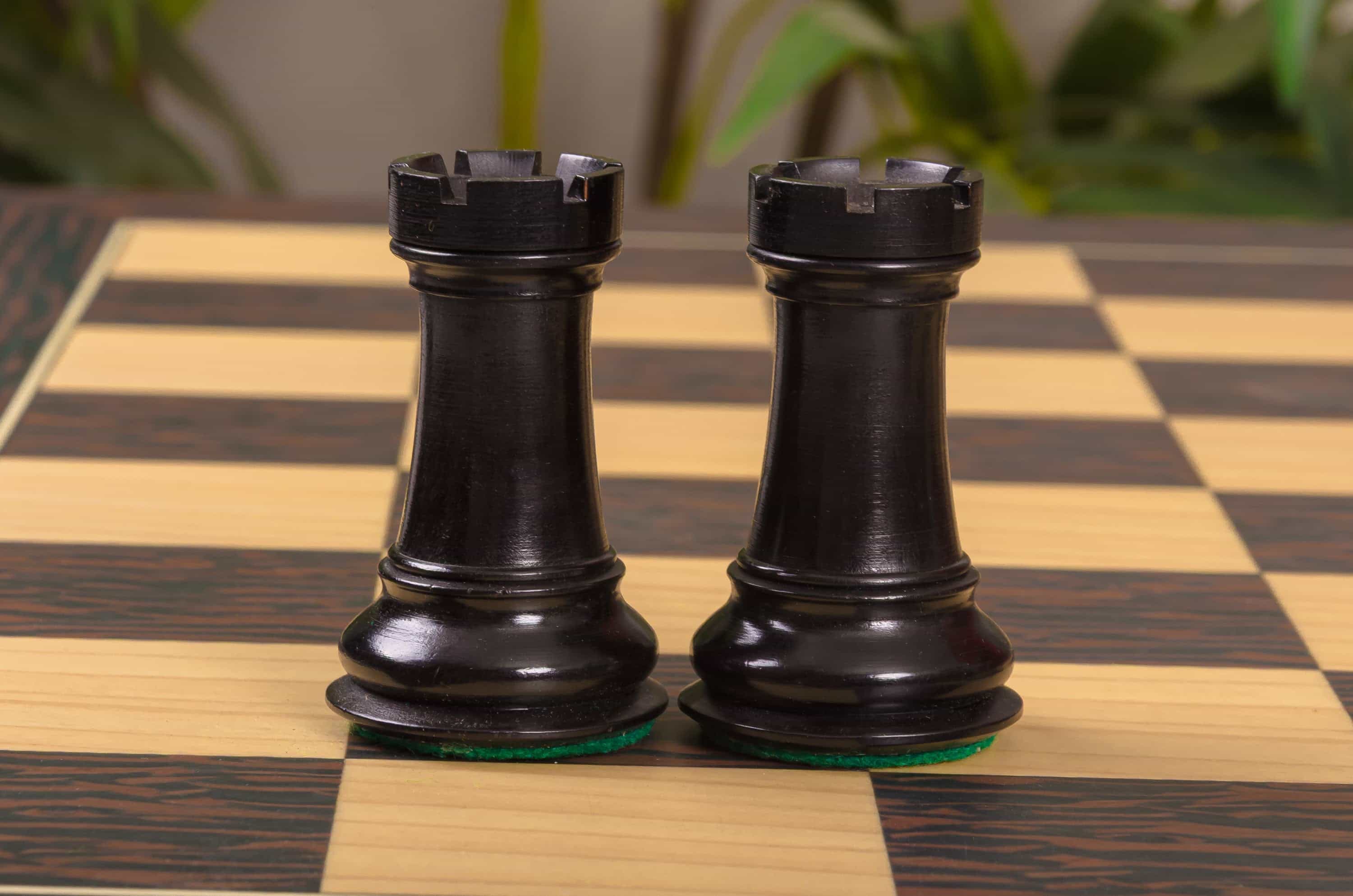 Imperfect - The Zagreb '59 Elite Series Chess Set - 3.875" King - Golden Rosewood / Ebonized