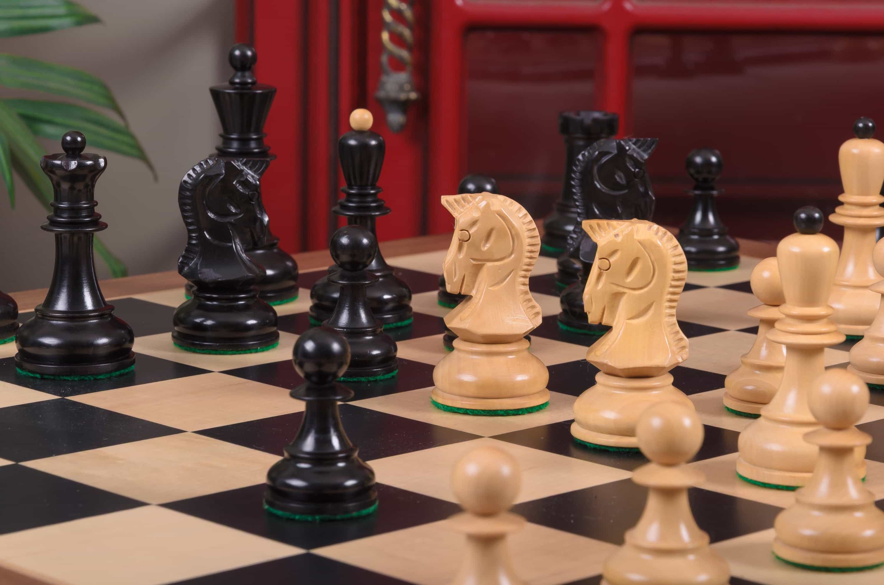 Imperfect - 3.75" Dubrovnik - Genuine Ebony / Boxwood - Wood Chess Pieces