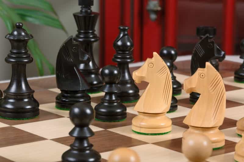 Imperfect - 3.75" Championship - Ebonized / Boxwood - Wood Chess Pieces