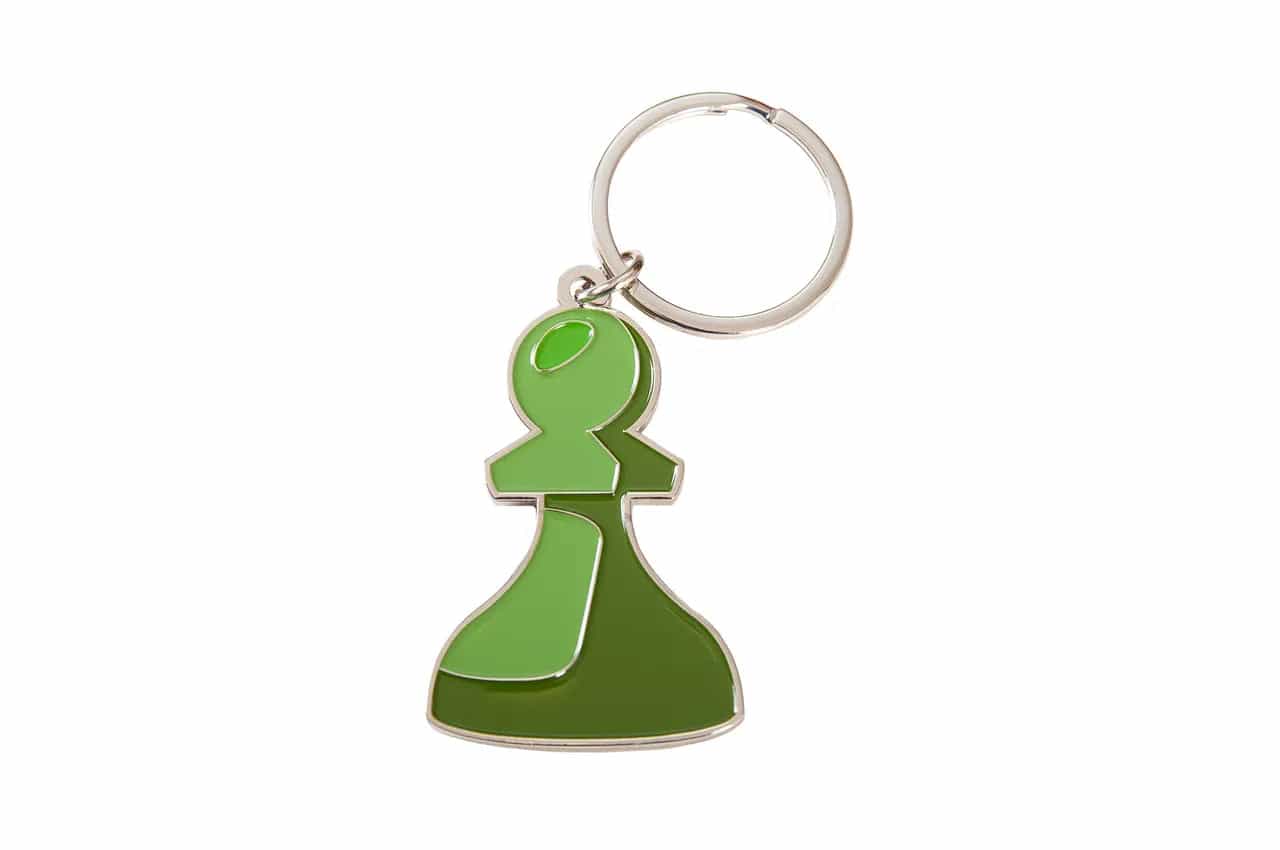 Chess.Com Branded Green Pawn Keychain
