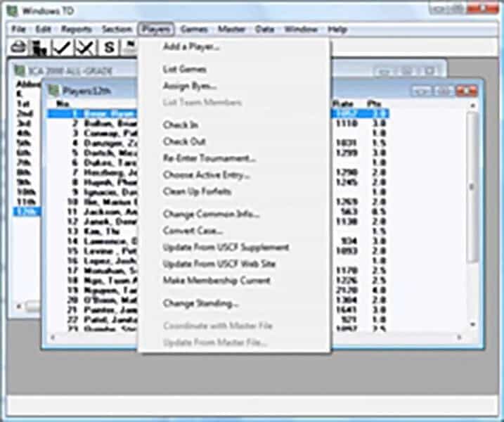 Mac WinTD Tournament Director Software