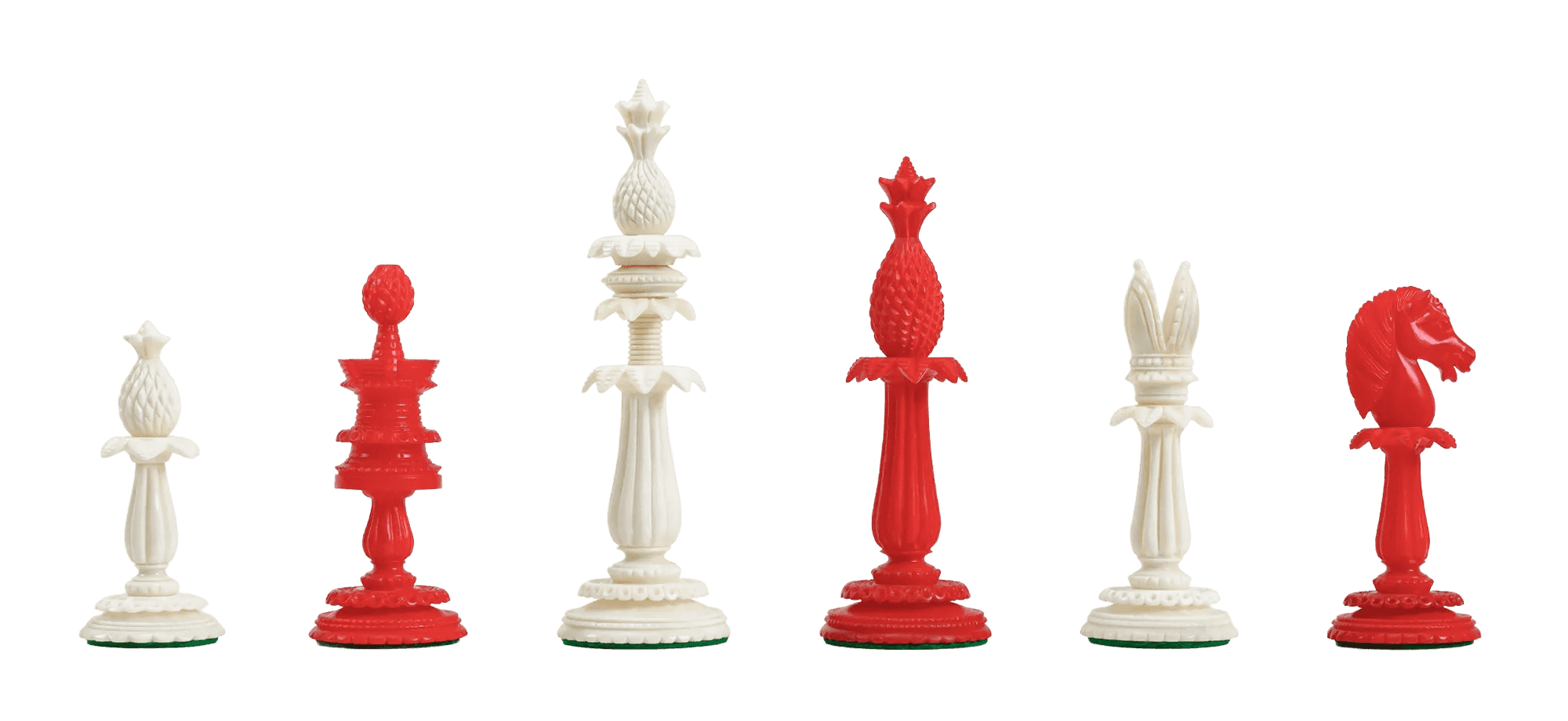 The Lund Anglo-Indian Reproduction Luxury Bone Chess Pieces - 4.75" King
