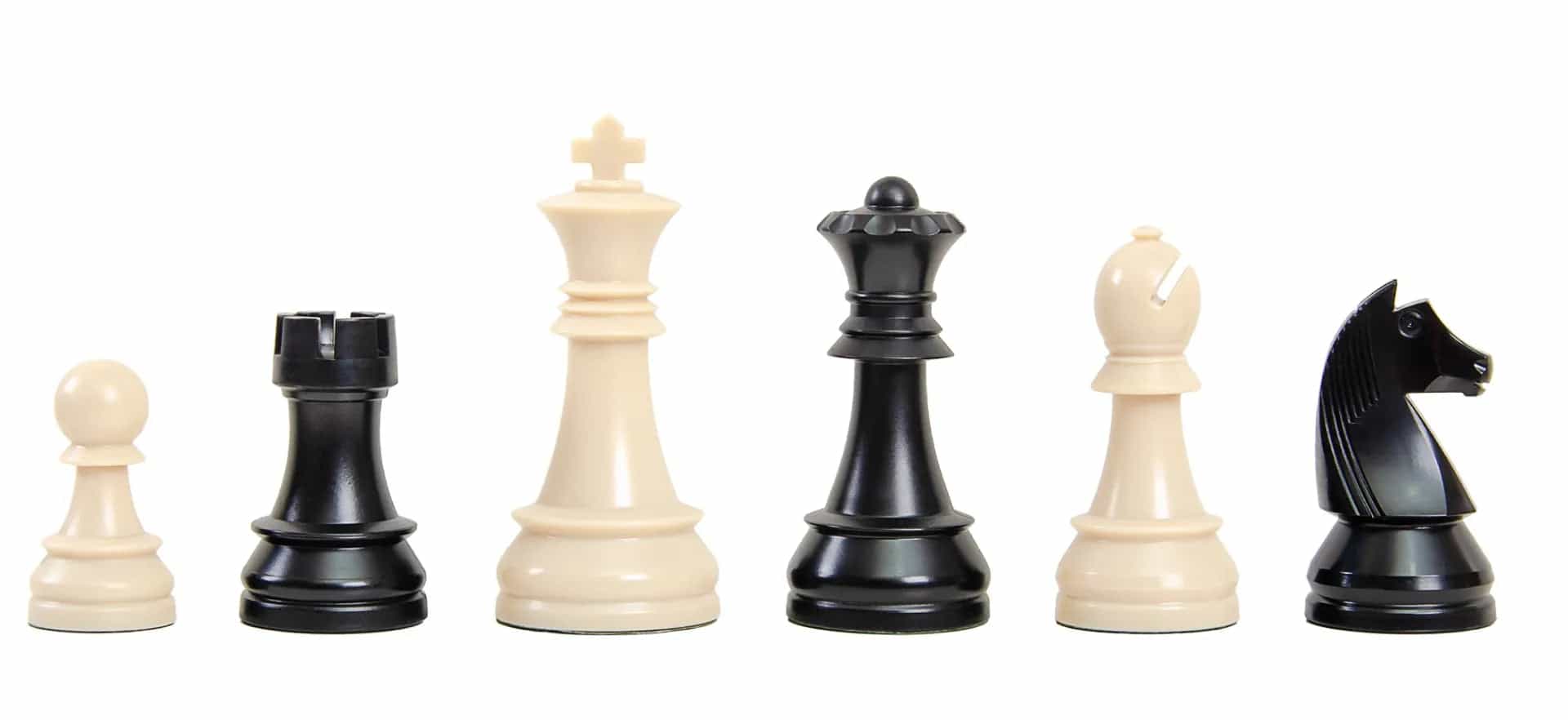 The German Series Single Weighted Regulation Plastic Chess Pieces - 3.75" King
