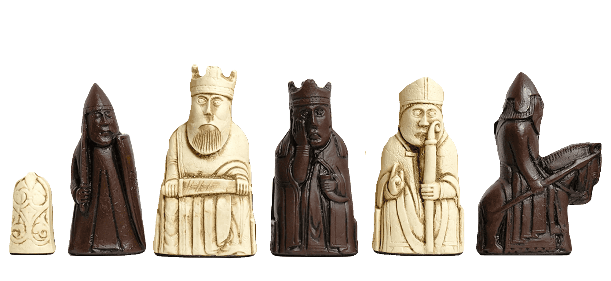 The Isle Of Lewis Chess Pieces - 3.5" King - Brown And Natural