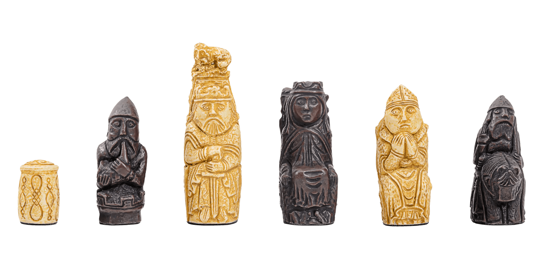 The Medieval Series Chess Pieces - 3.6" King - Brown And Natural