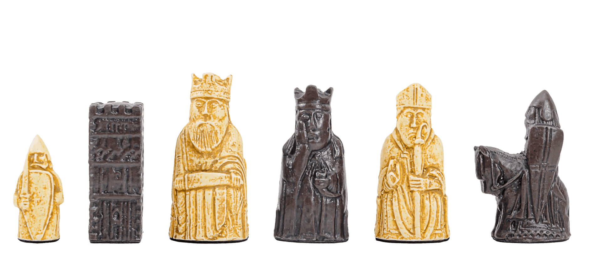 The Mini Isle Of Lewis Series Chess Pieces - 2.0" King - Brown And Natural