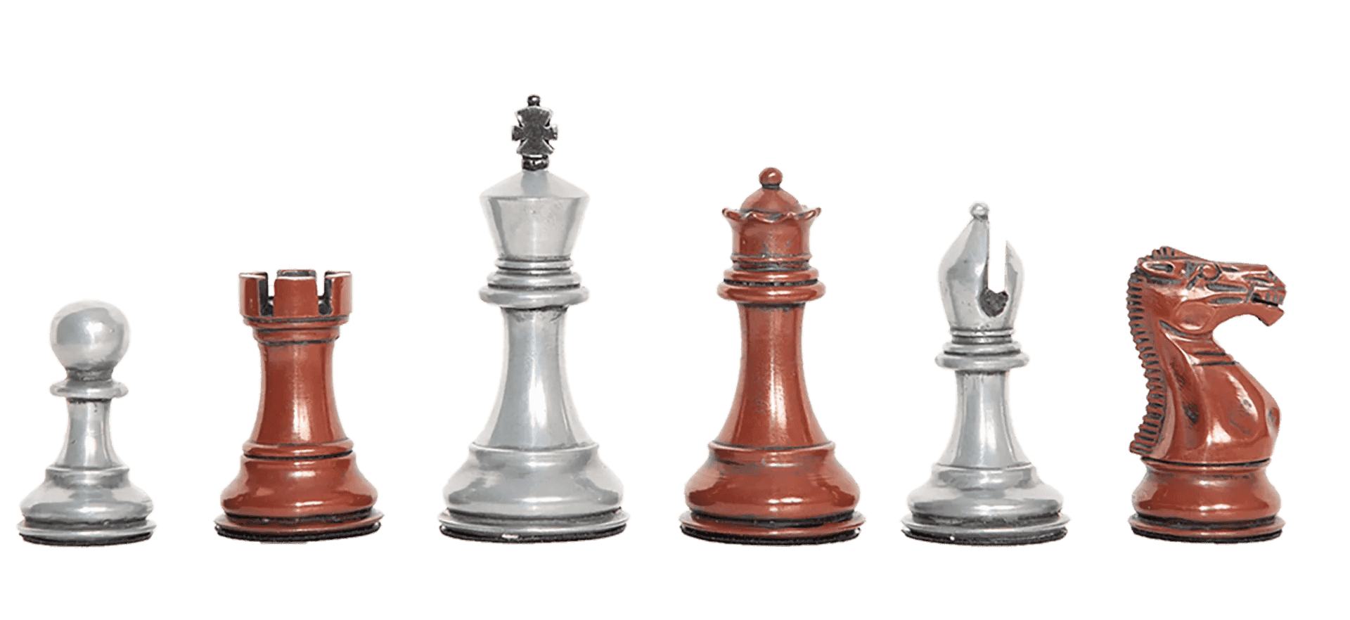 Staunton Themed Chess Pieces - 3.5" King - Metallic