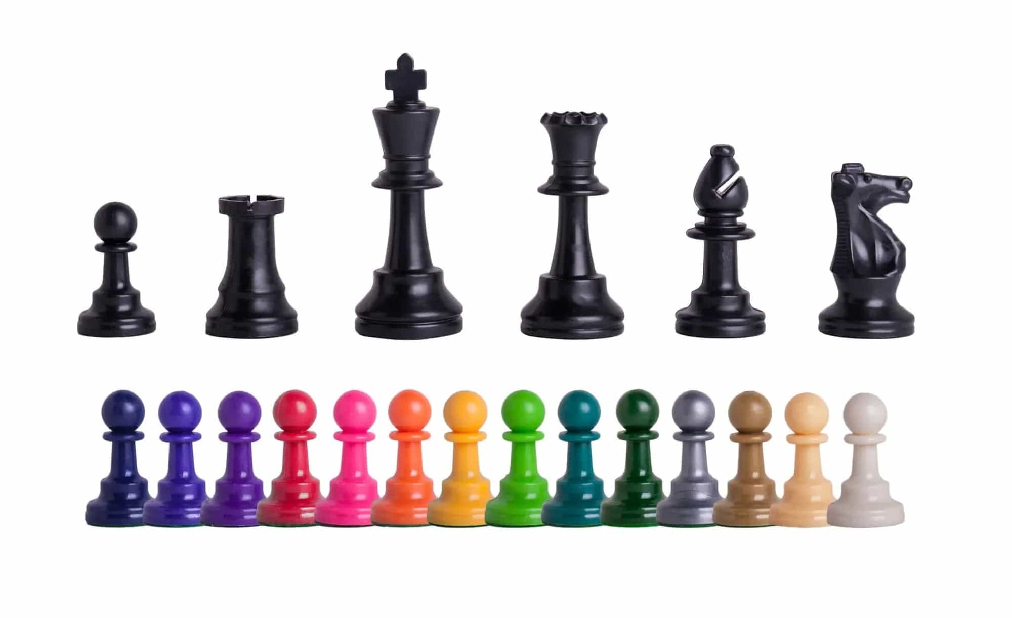 Triple Weighted Colored Regulation Plastic Chess Pieces - 3.75" King