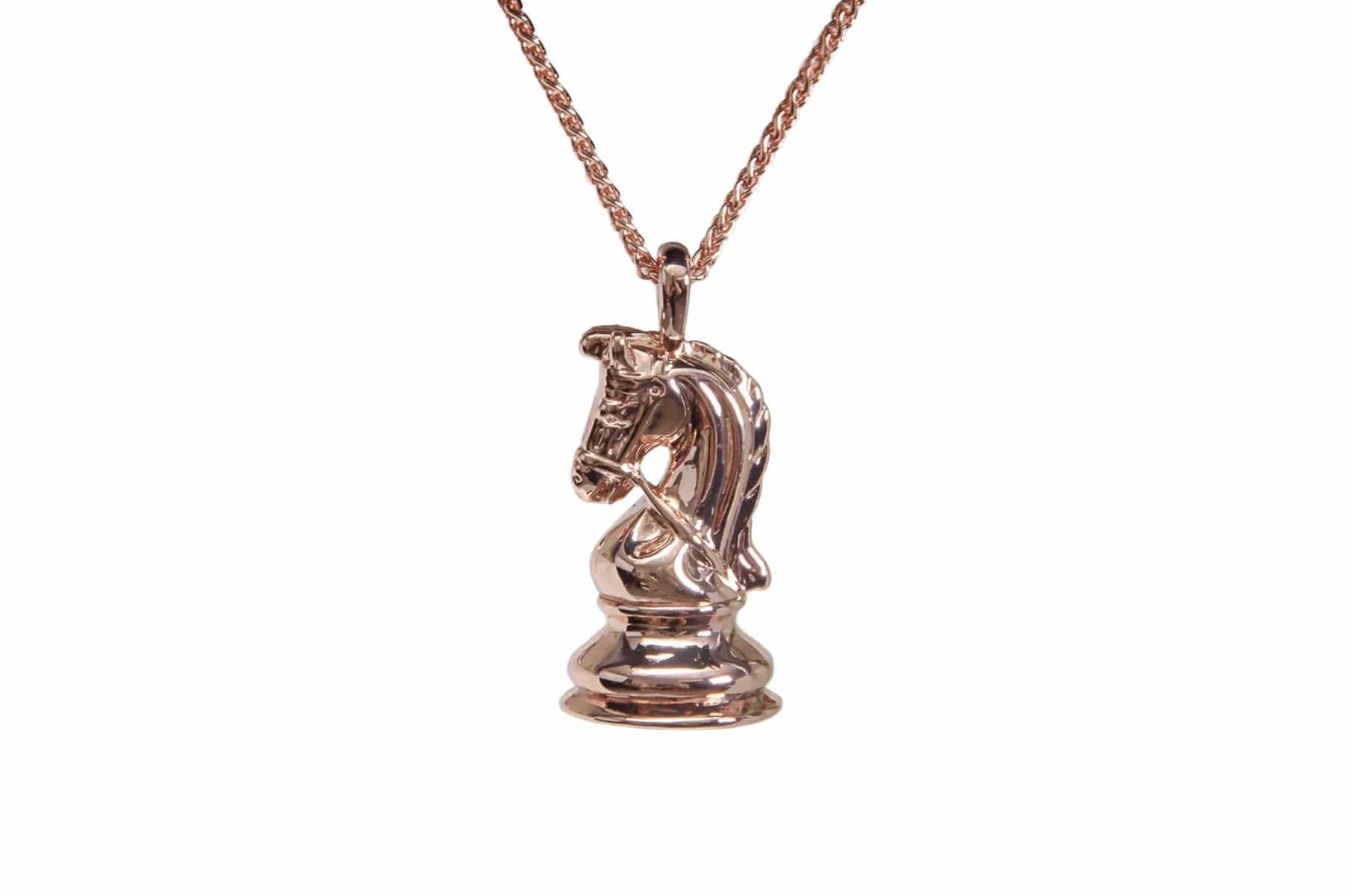 Caissa Collection Chess Knight Pendant Necklace