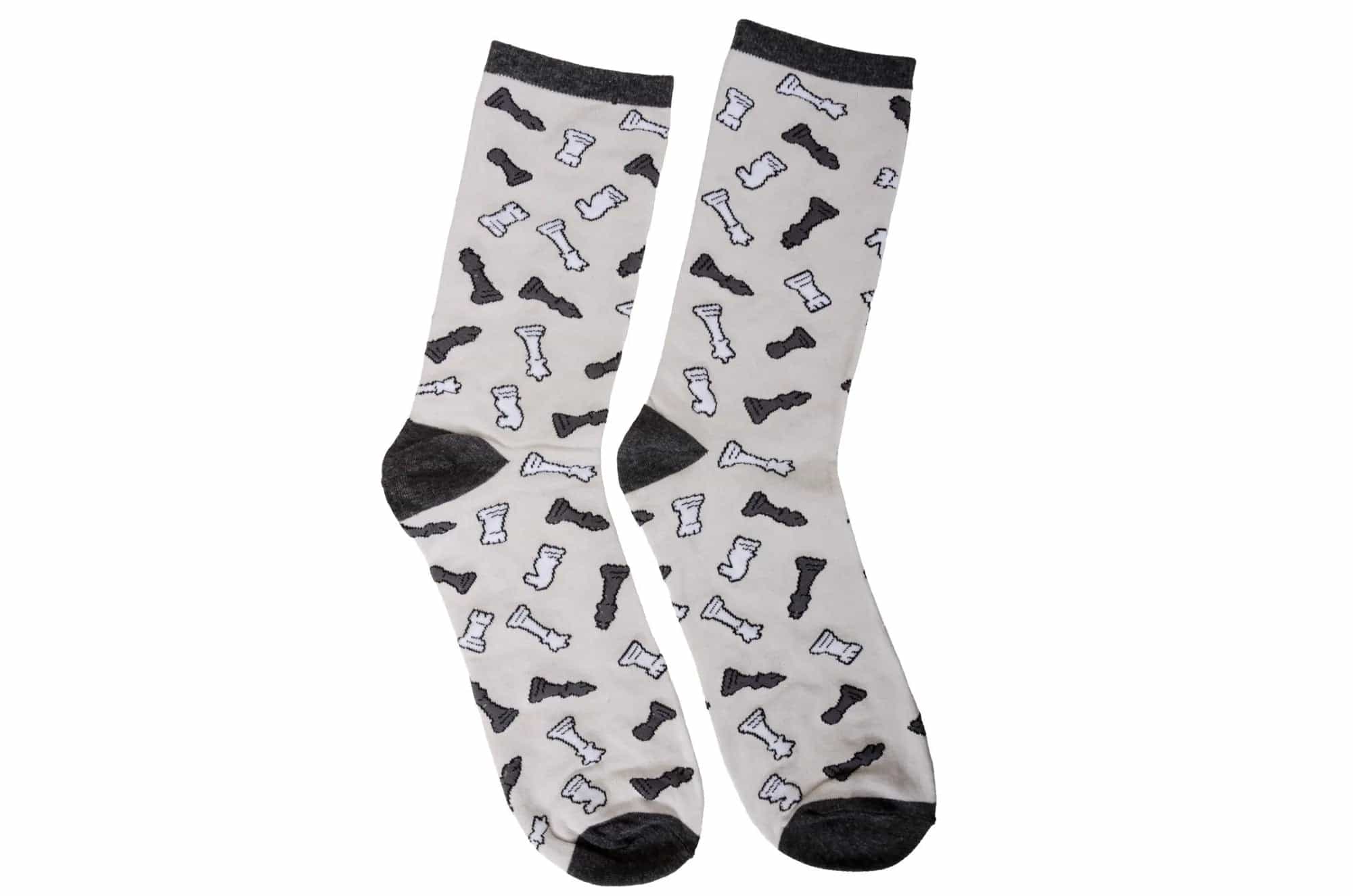 Caissa Collection Gray / Black Chess Socks
