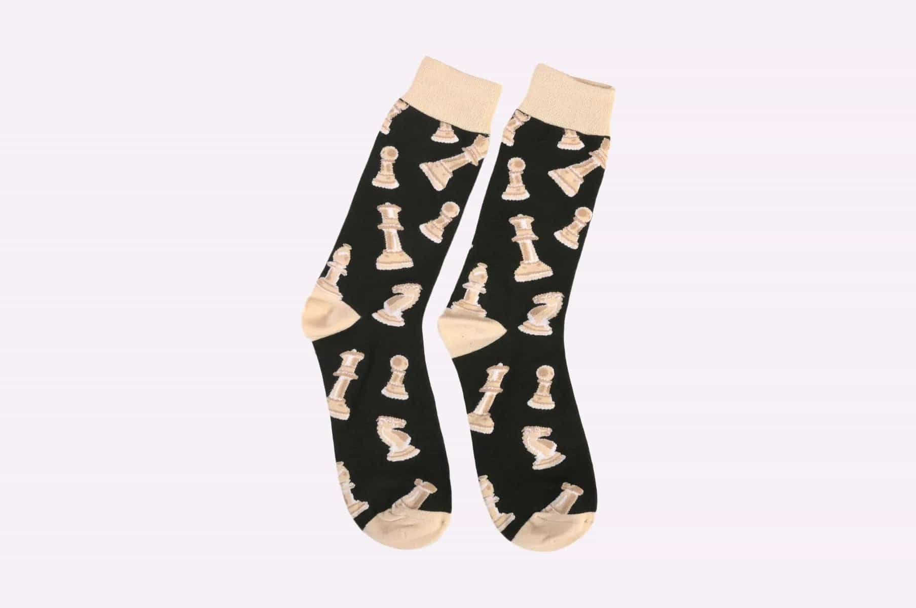 Cream Chess Socks