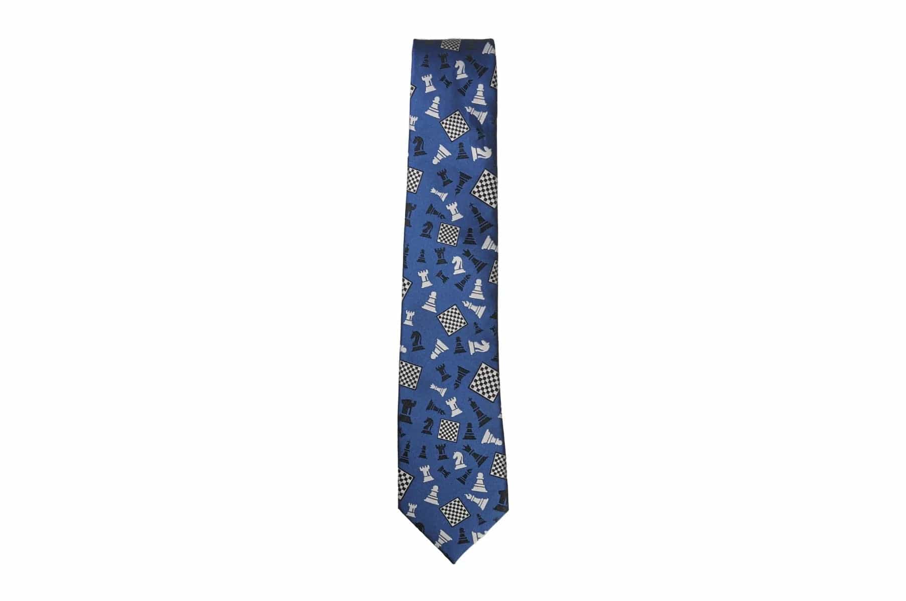 Blue Jumble Chess Tie