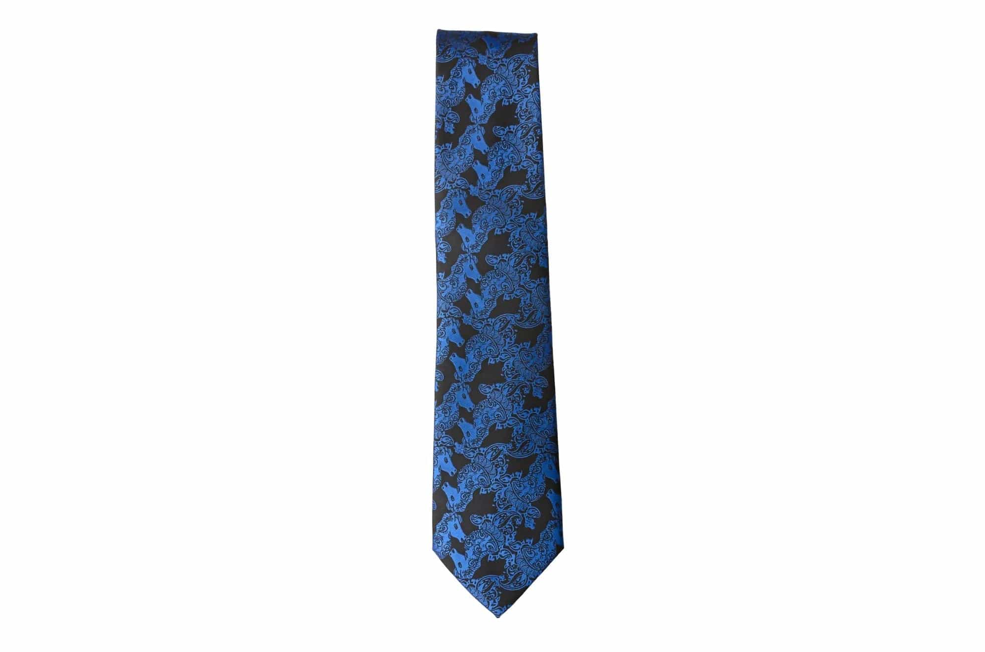 Blue Paisley Chess Tie