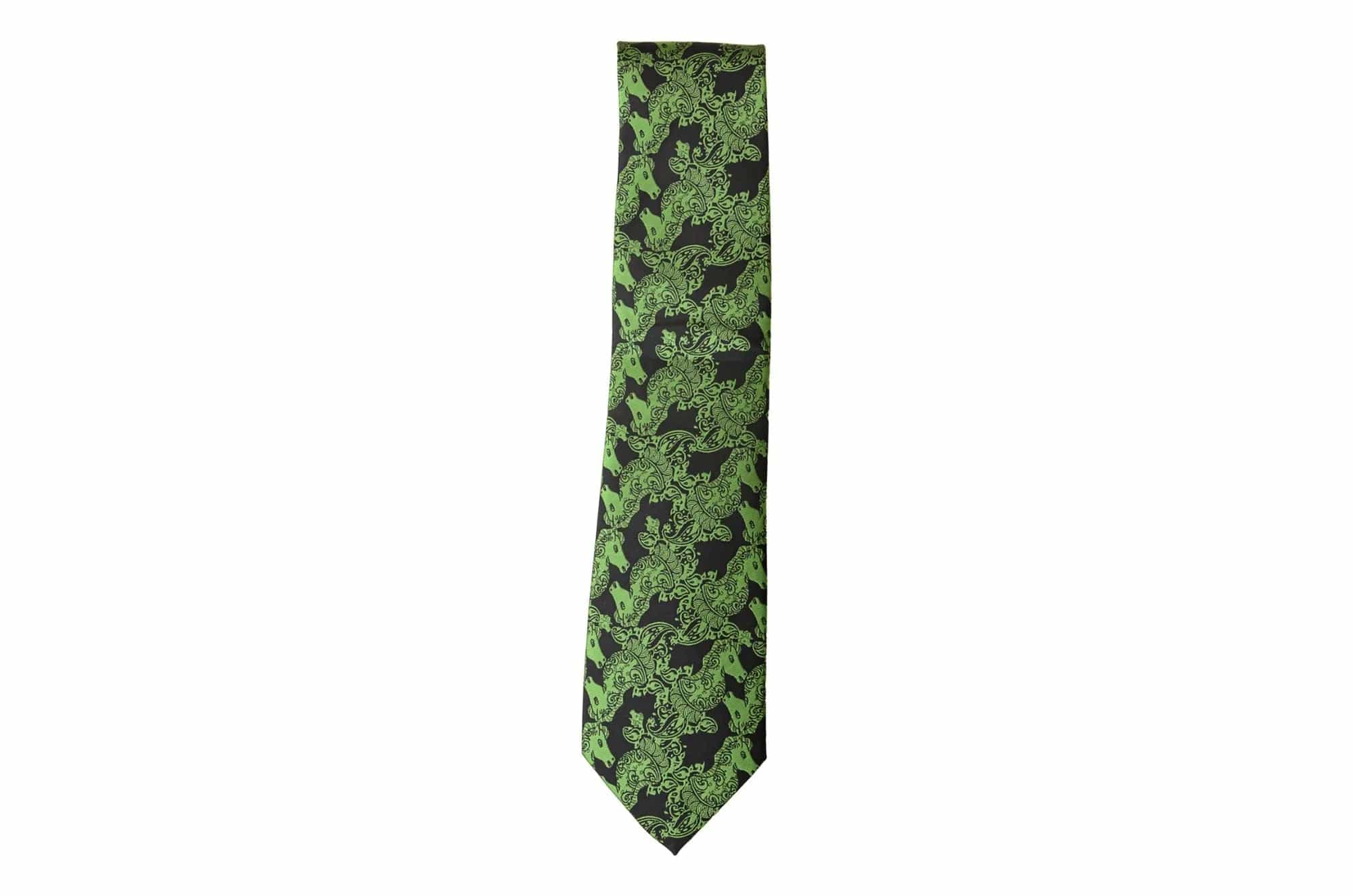Green Paisley Chess Tie