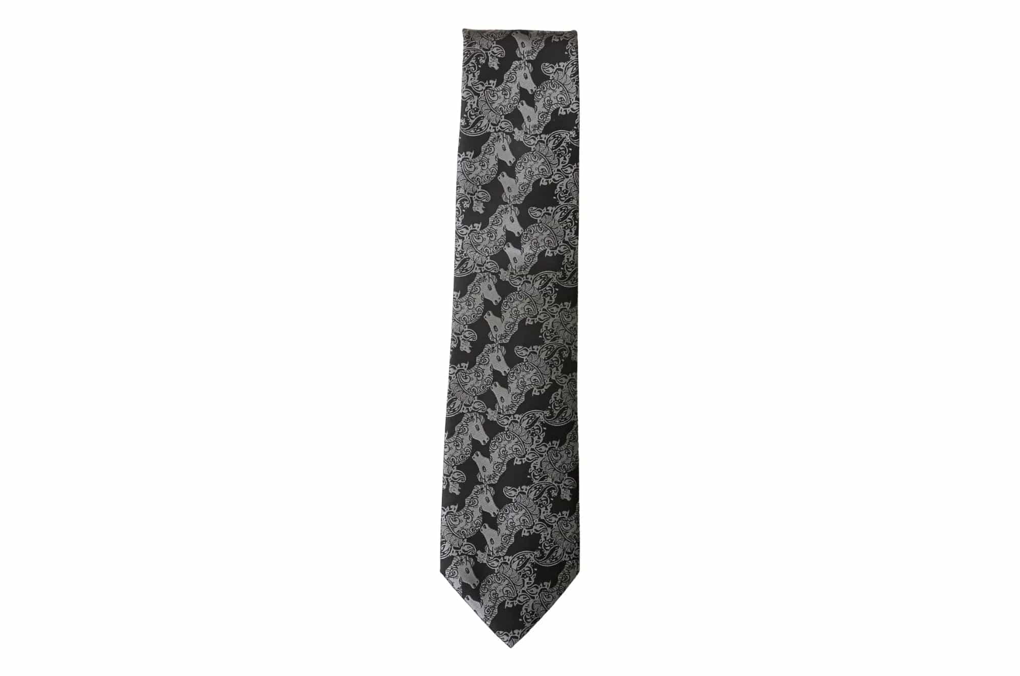 Gray Paisley Chess Tie