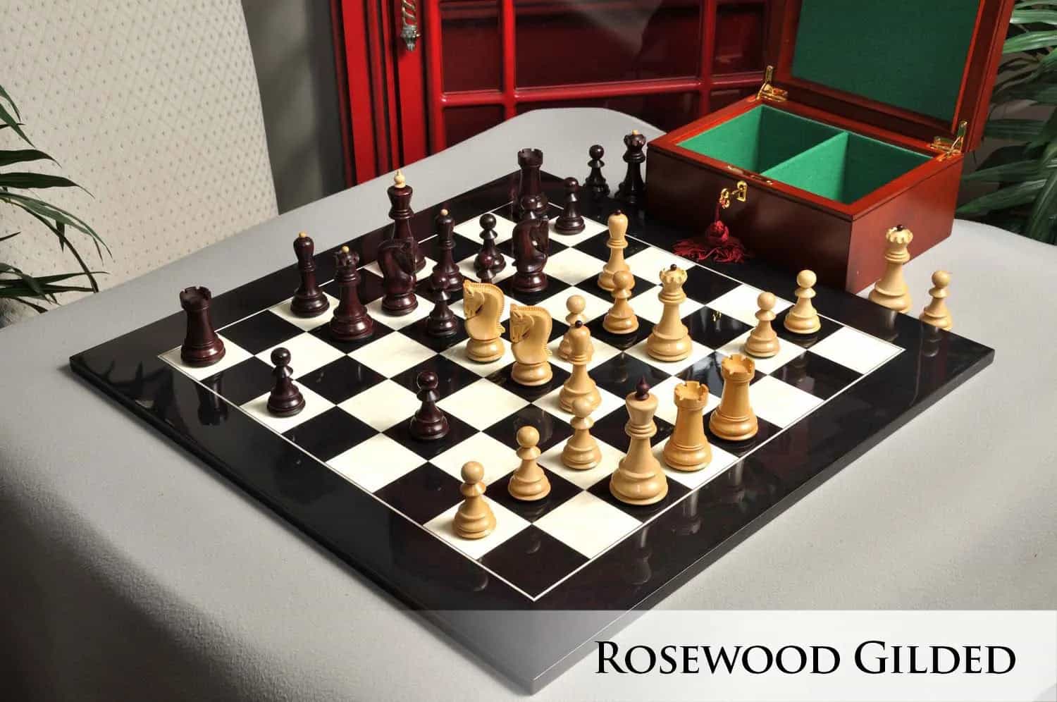 The Gilded Zagreb '59 Series Chess Set, Box, & Board Combination
