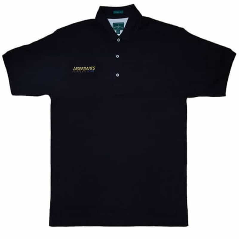 Black Cotton Moisture-Wicking Polo Shirt