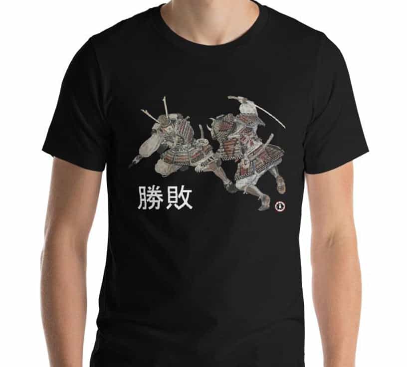 Samurai Sword vs Naginata Battle T-Shirt