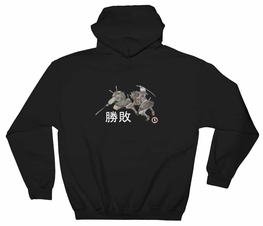 Samurai Sword vs Naginata Battle Hoodie Black Sweatshirt