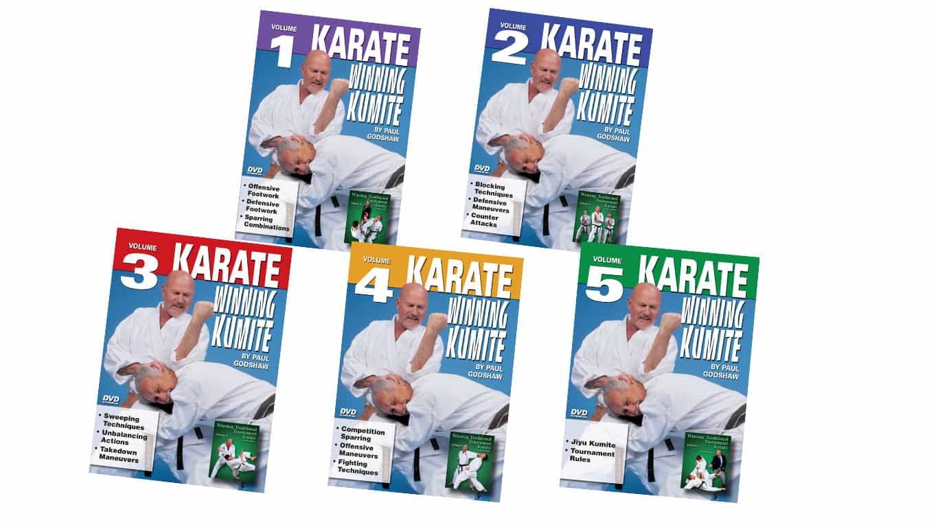 5 Dvd Set Karate Winning Kumite Tournament Fighting - Paul Godshaw Jkf Imaf