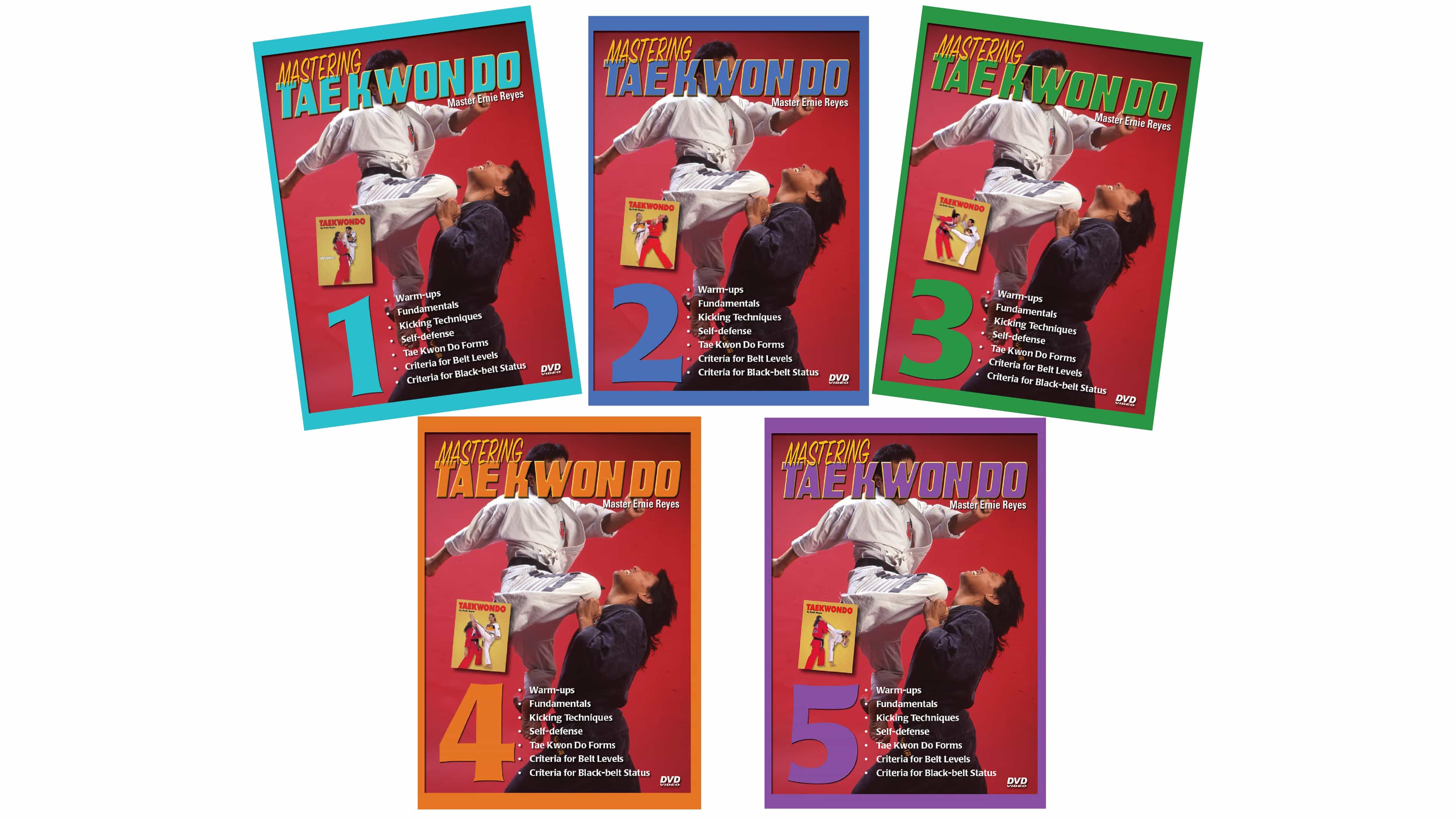 5 Dvd Set Mastering Tae Kwon Do Palgae Self Defense Belt Training Ernie Reyes