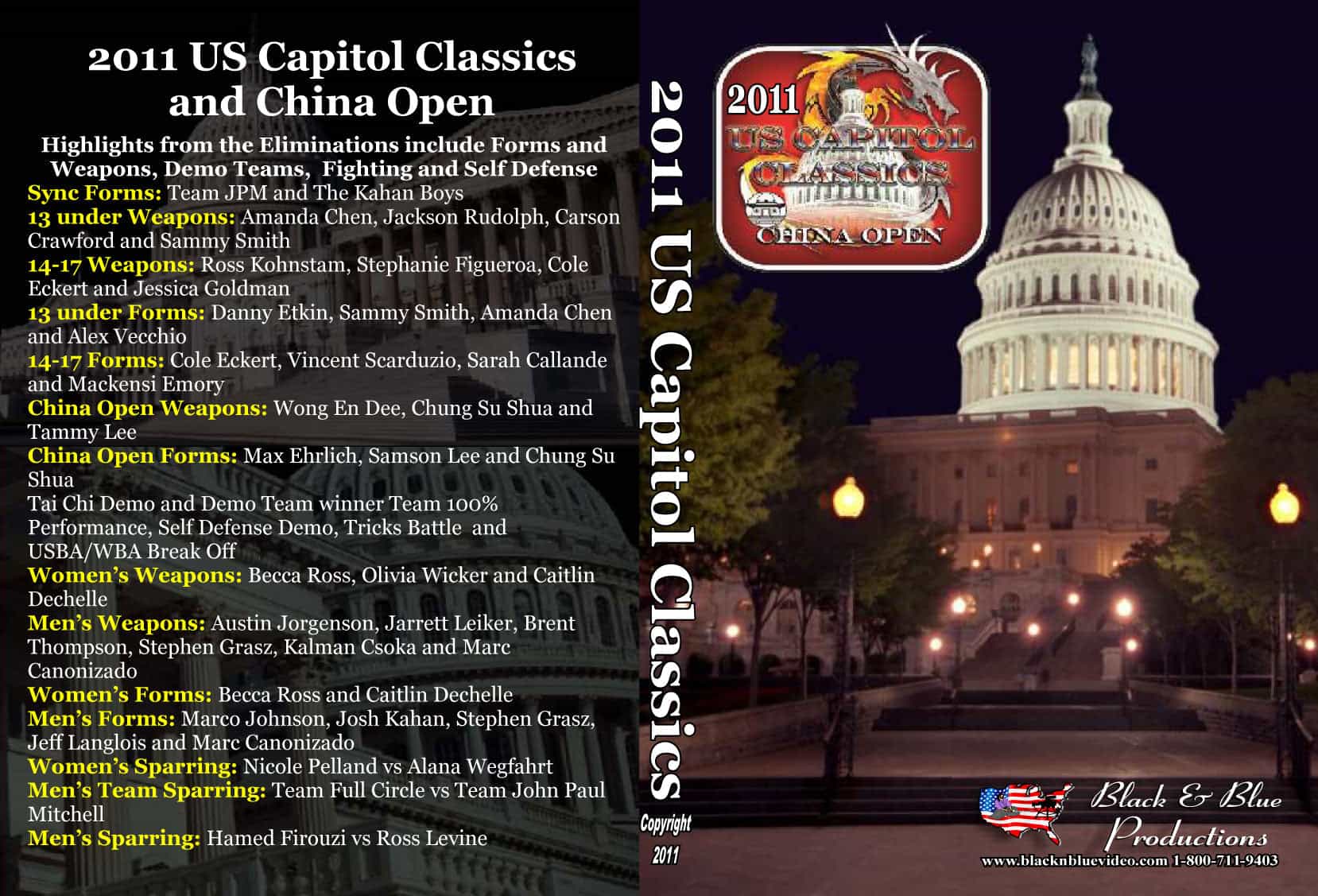2011 U.S. Capitol Classics & China Open Karate Tournament DVD