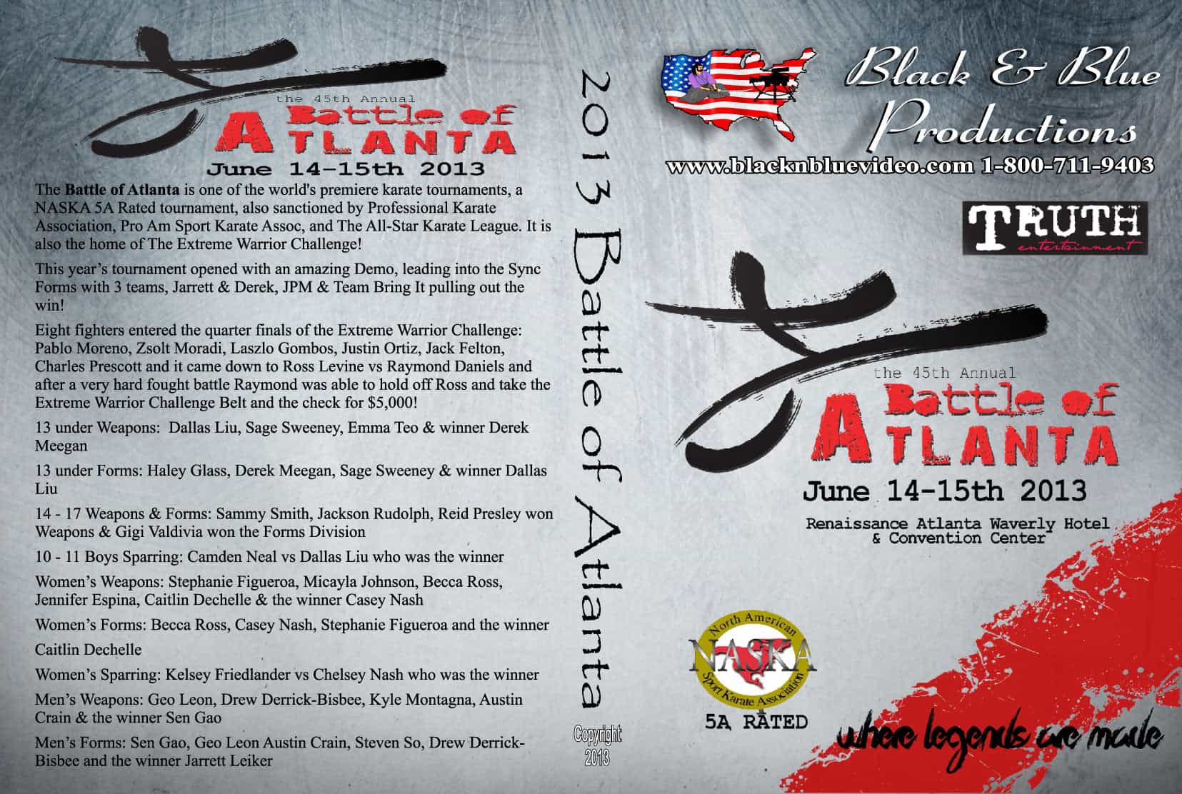 2013 Battle of Atlanta Karate Open Tournament DVD