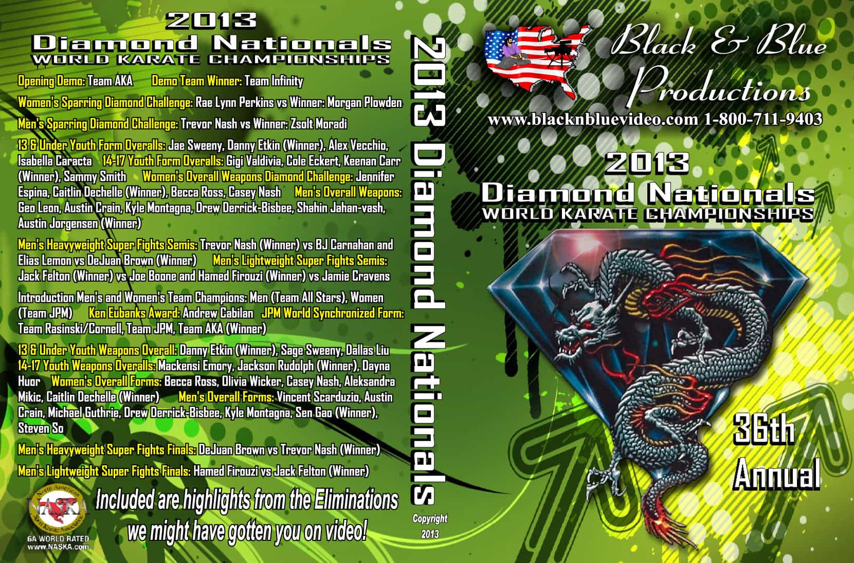 2013 36th Diamond Nationals Karate Tournament DVD