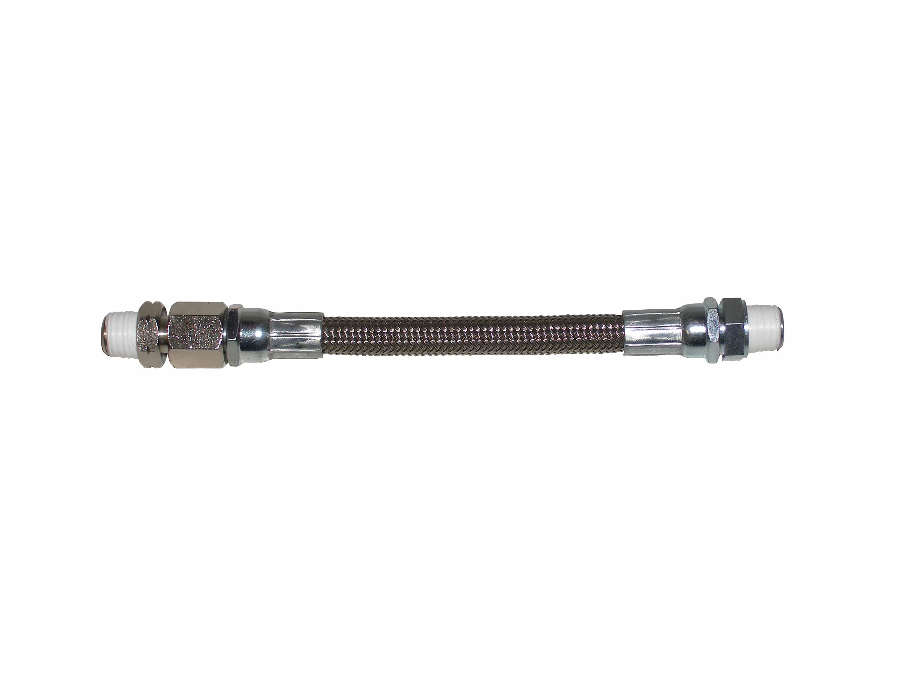 4" Steel Braided Co2 Hpa Gas Air Hose 1/8" Npt Male Ends 4" Long Overall