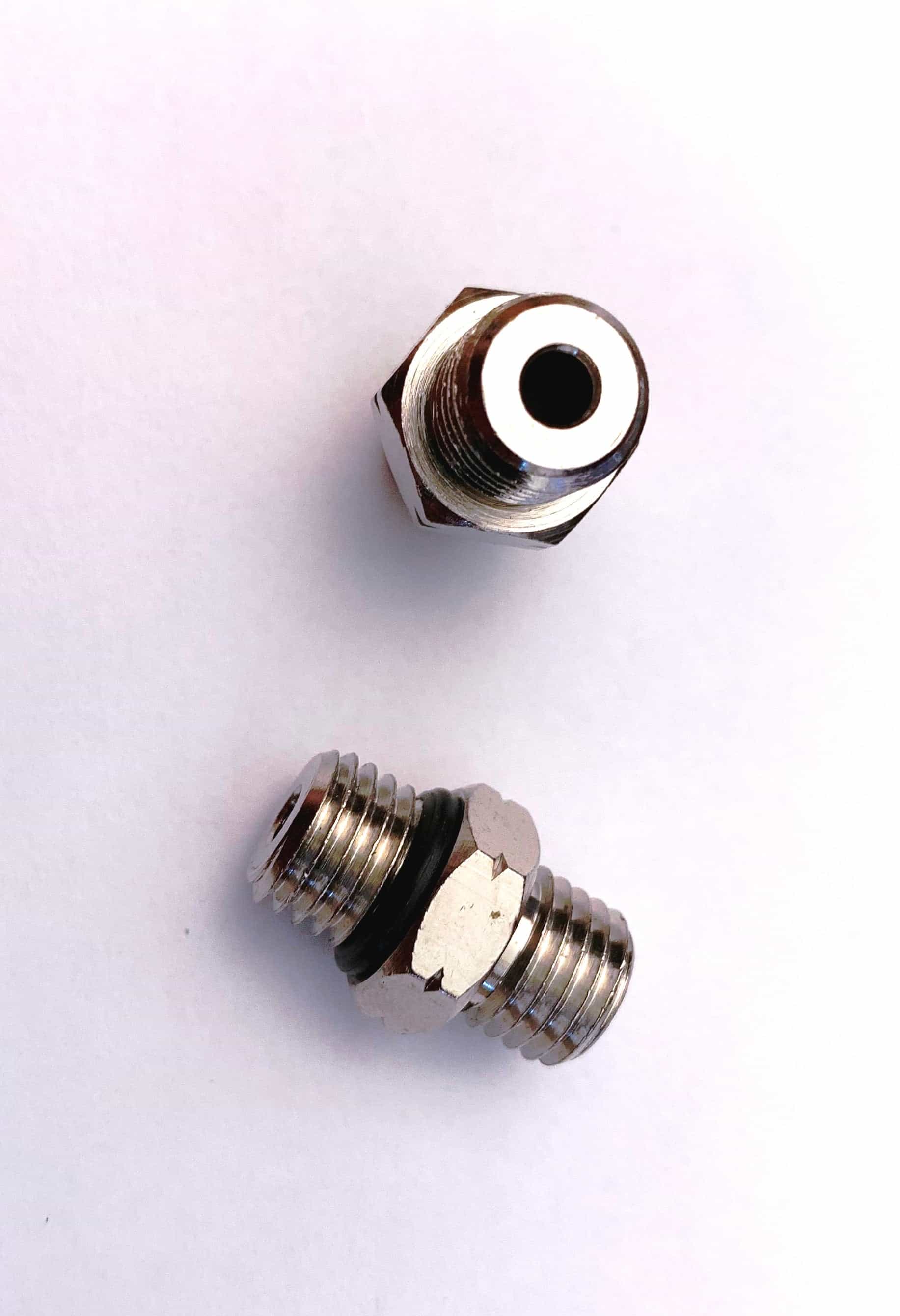 2 Straight Fittings Male-Male Standard 1/8" Metric