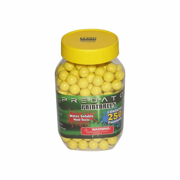 Predator .50 Caliber Paintballs 250 Jar Yellow