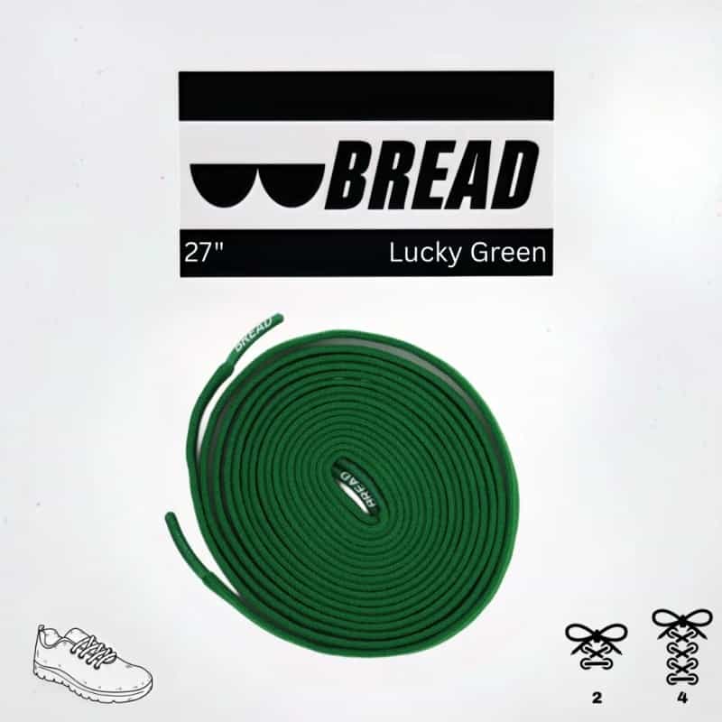 Bread Lucky Green Stretchy Shoelaces