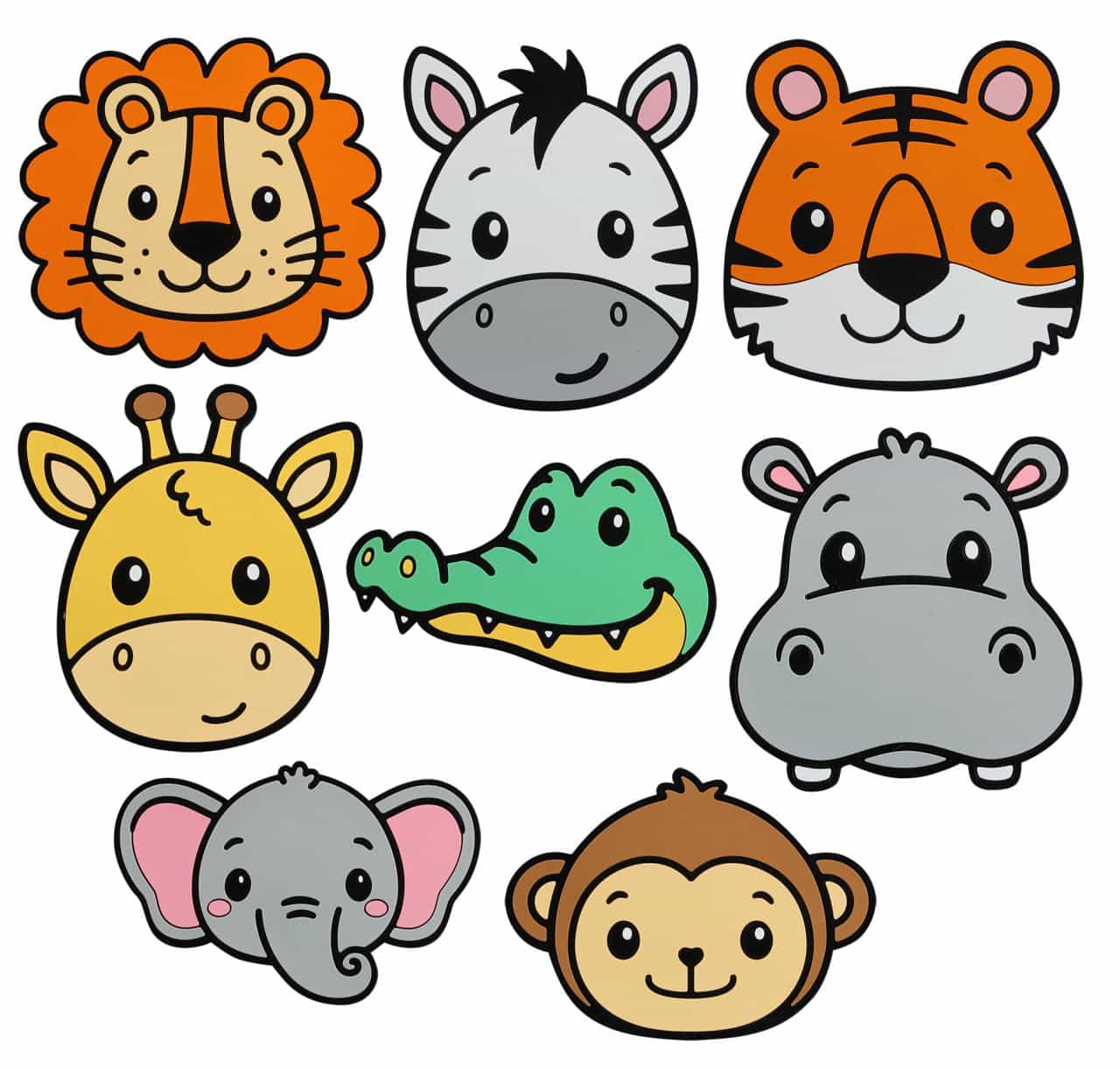 Poly Safari Animals, Set Of 8