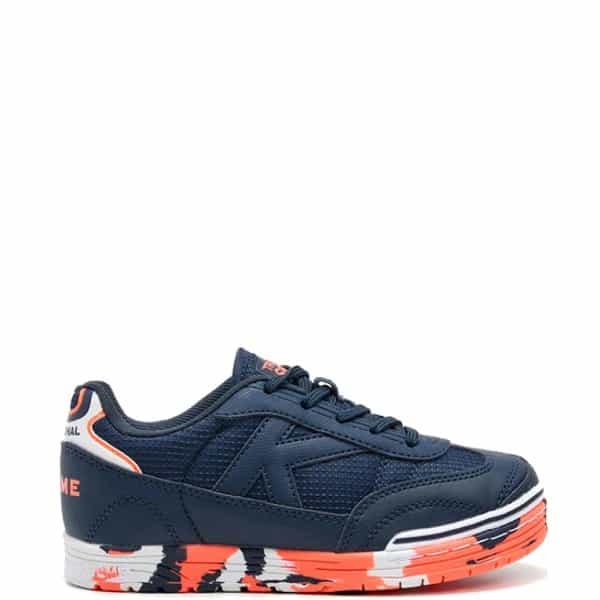 Kelme Trueno Navy Blue/Orange Youth Indoor Soccer Shoes