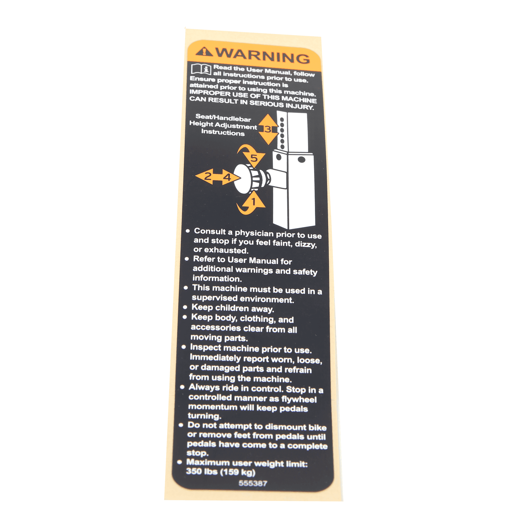 Warning Decal for Riding & Slider