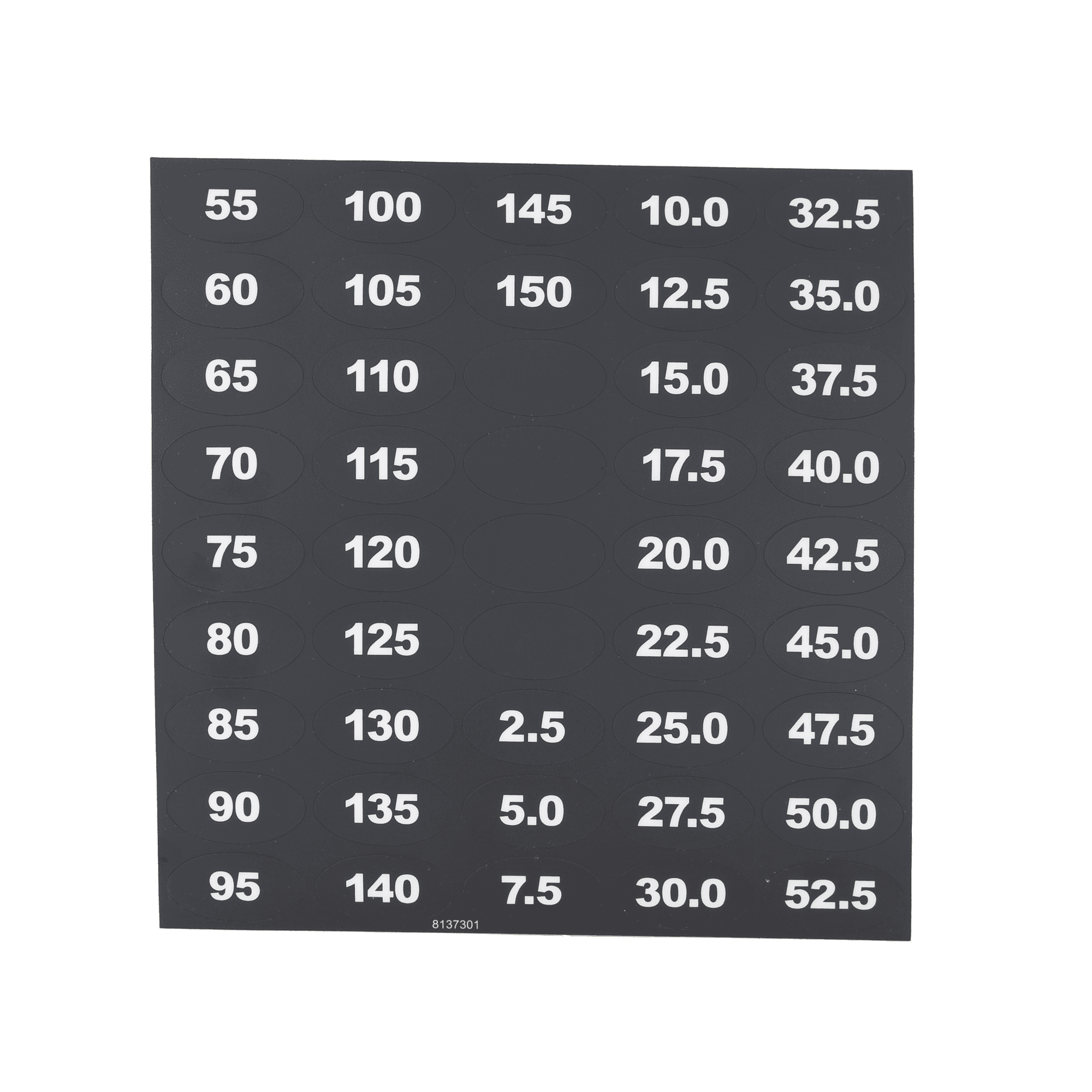 Dumbbell Tray Decal (Lb), Lifefitness