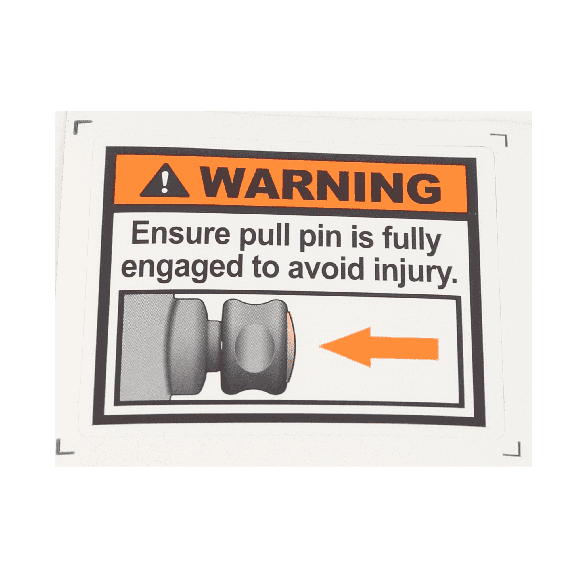Lifefitness Pull Pin Warning Label
