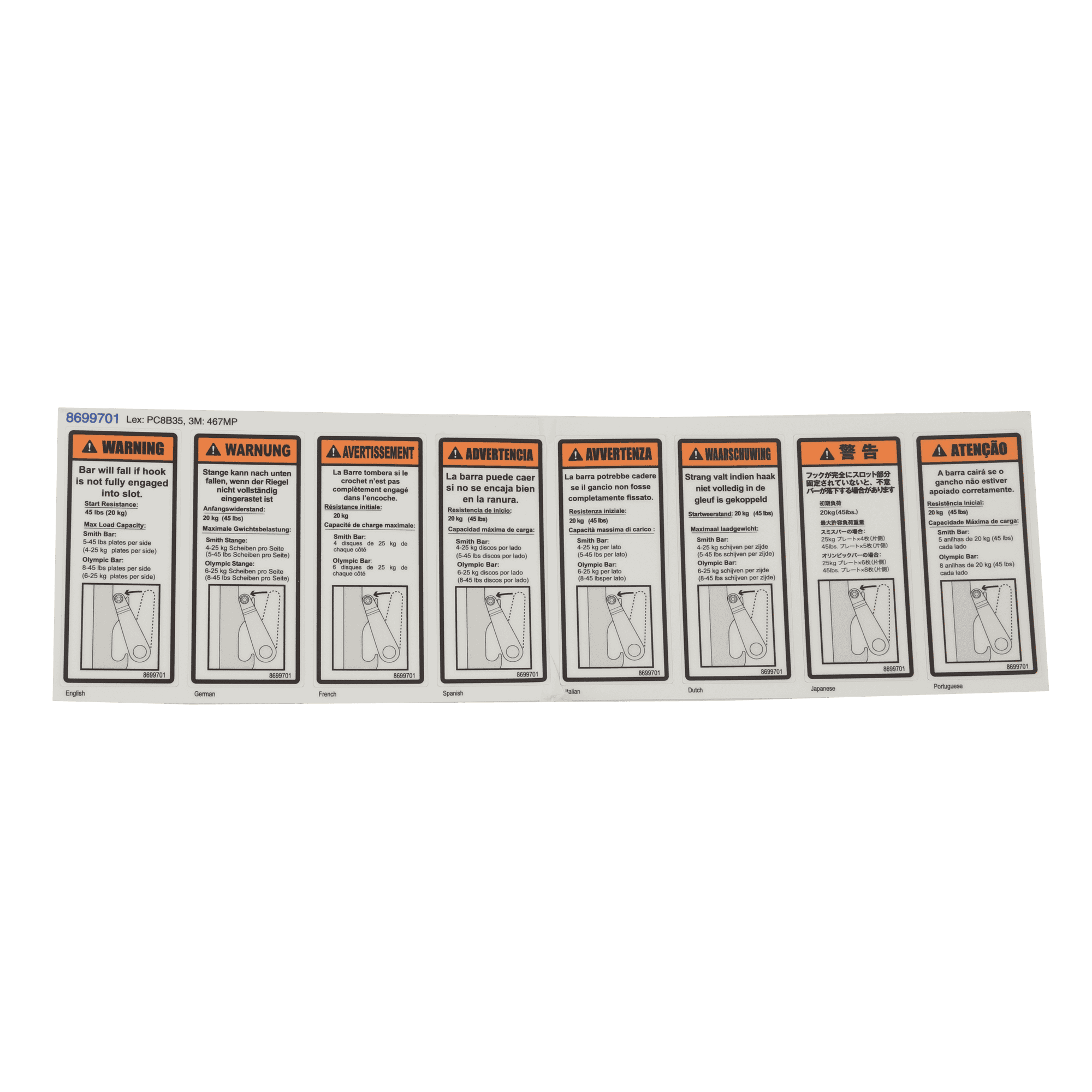 Lifefitness Ossm Bar Rack Label