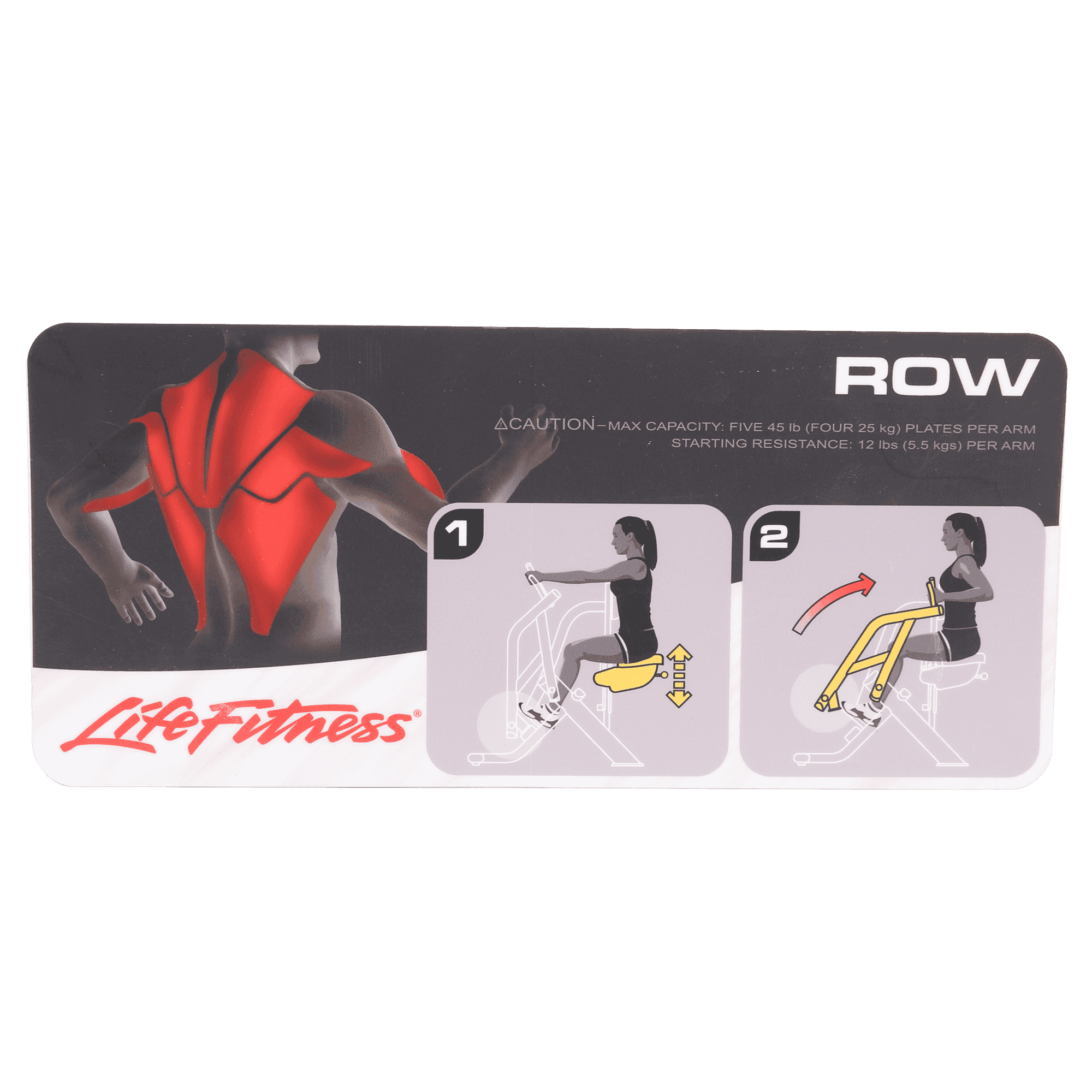 Lifefitness Label, Splrow Placard Eng