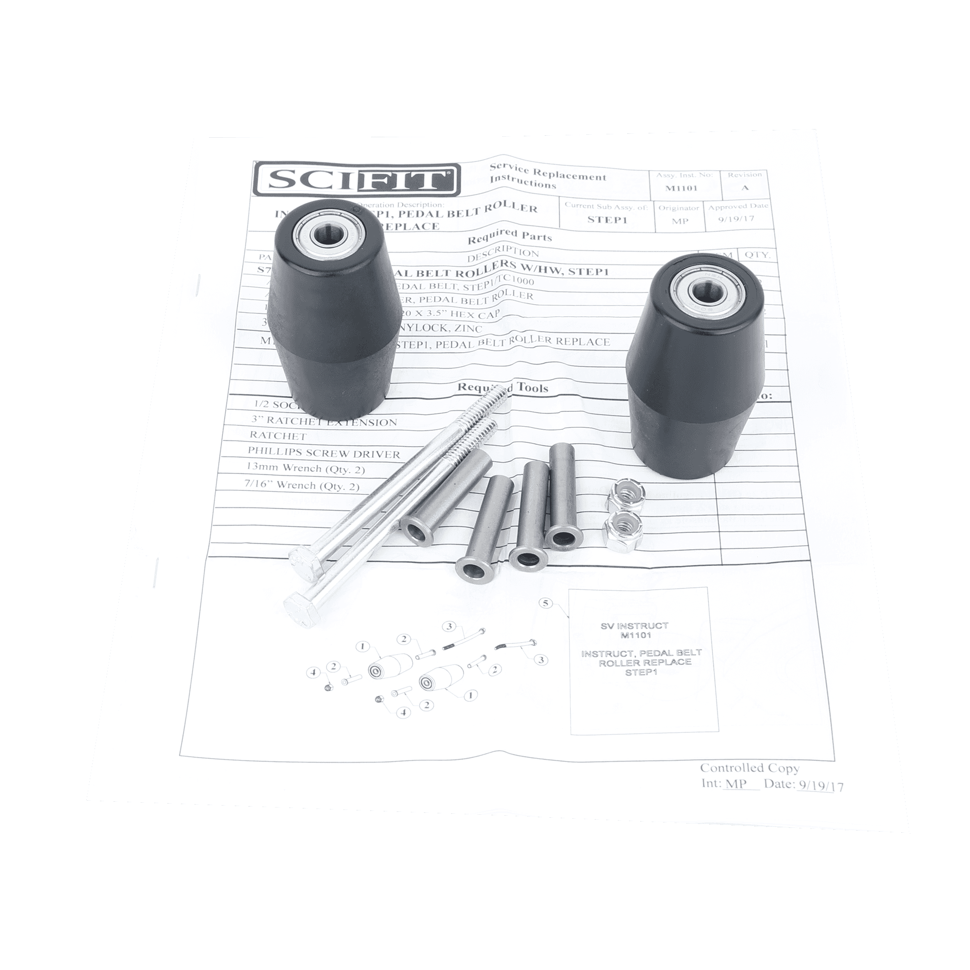 Pedal Belt Rollers With Hardware for SciFit Step1