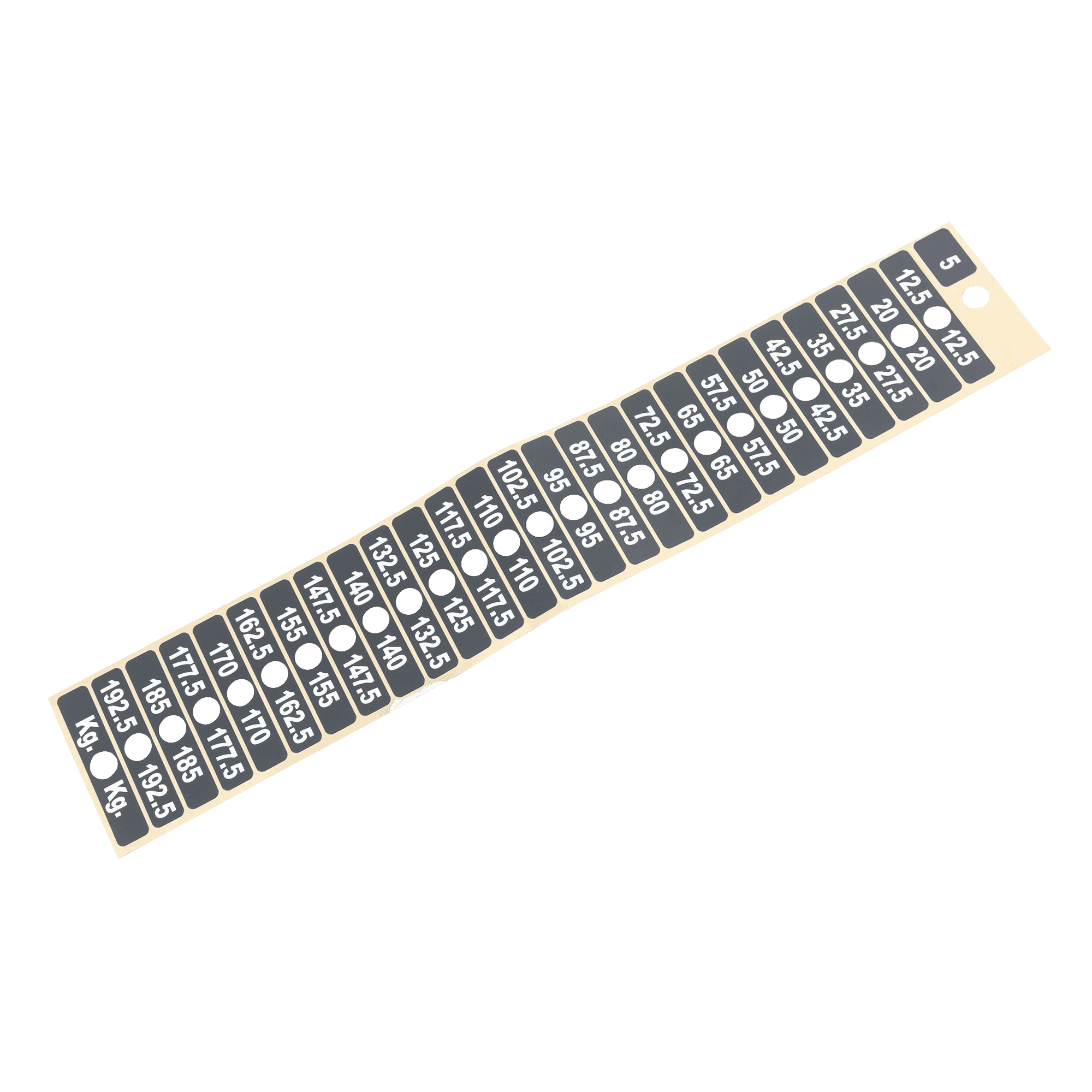 Weight Stack Label, 3/4 Inch, 192.5 Kg, Lifefitness