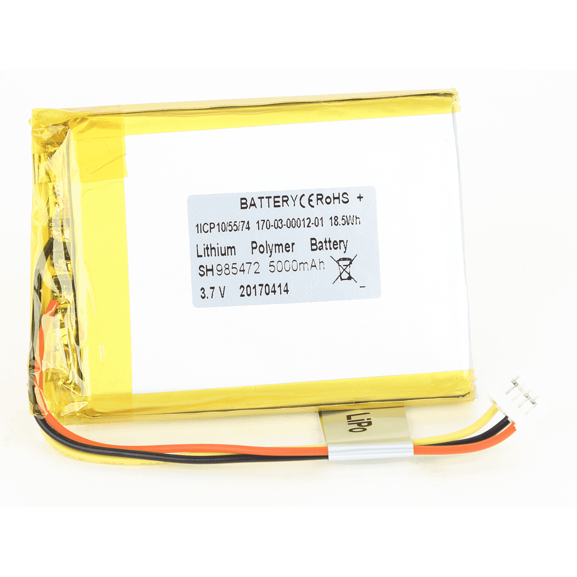 Rechargable Battery,Lipo, 5000Mah/ 3.7V, Icg