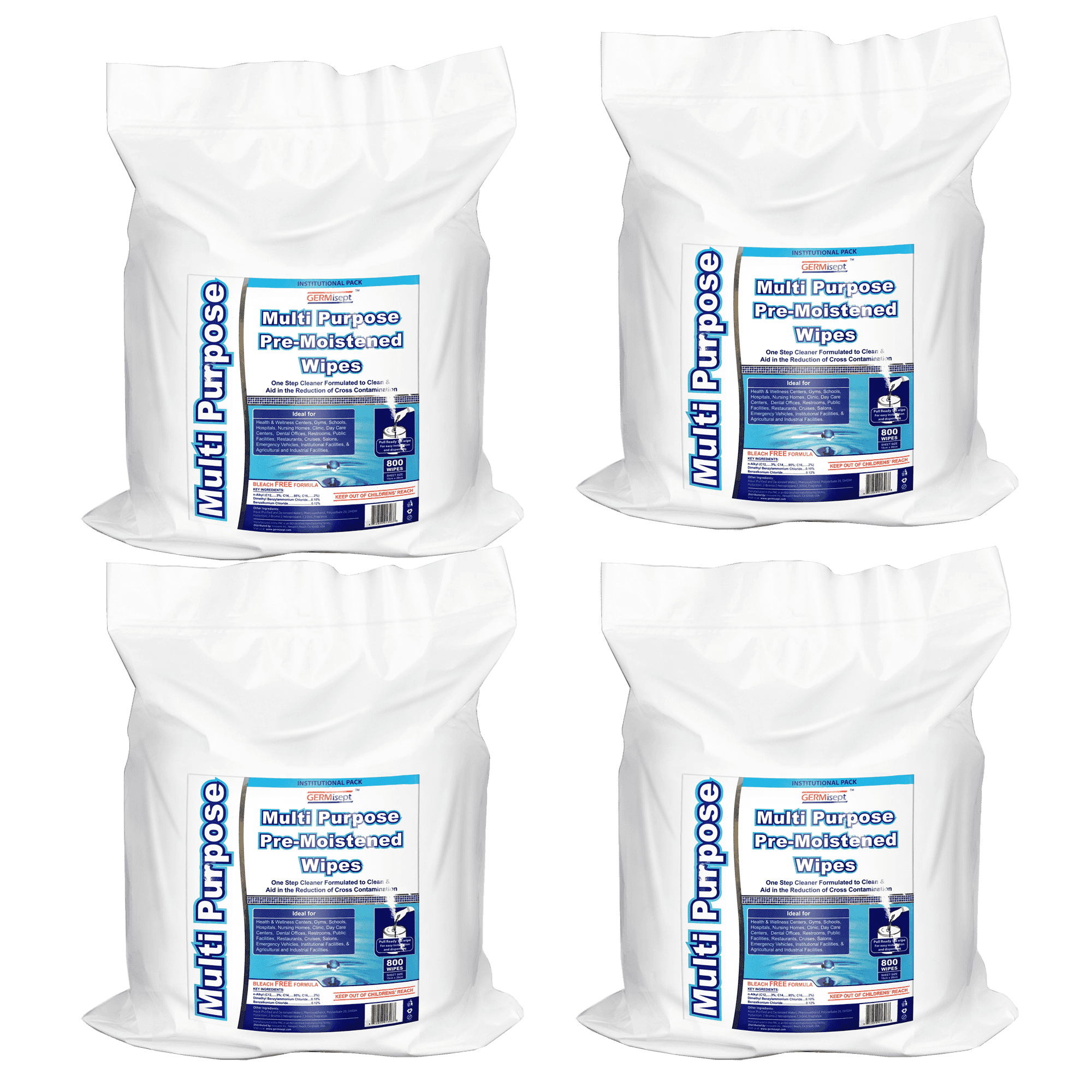 Germisept Multi Purpose 6" x 8" Wipe, 4 Rolls per Case