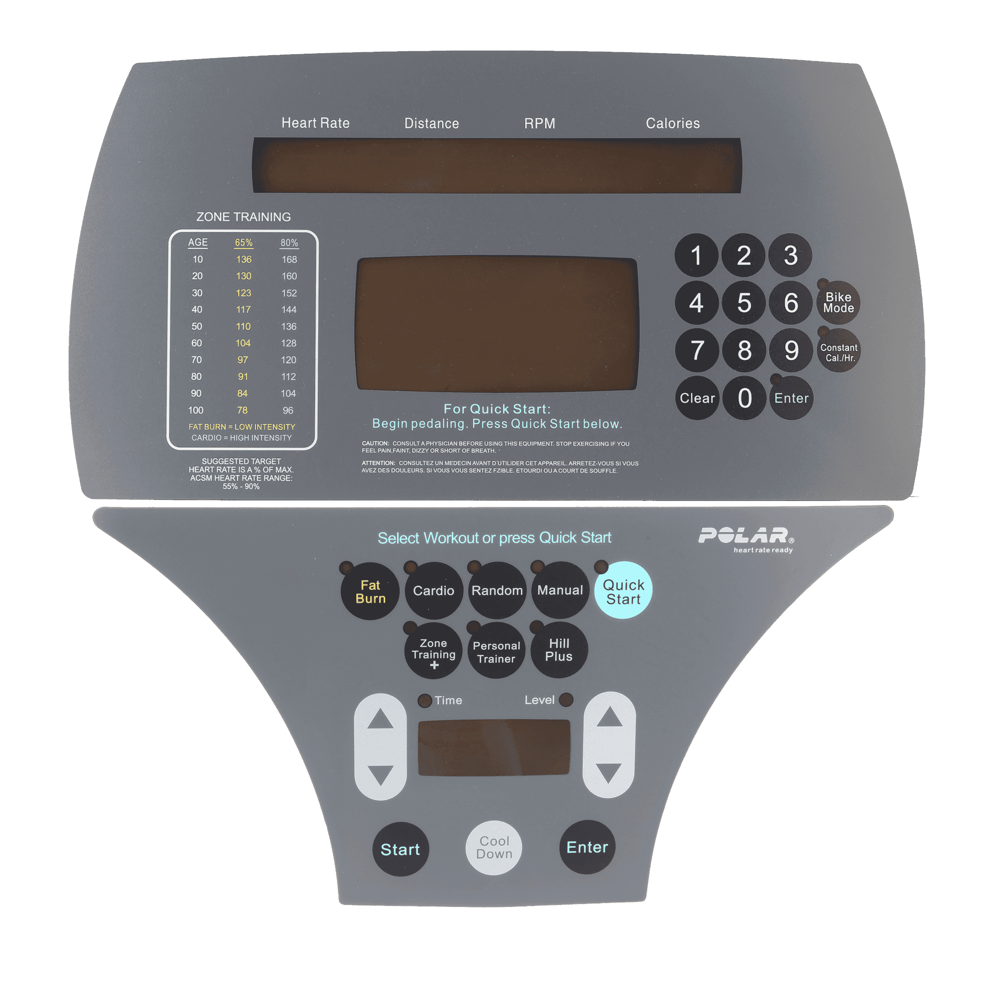 Overlay Kit Without Keypad for Certain LifeFitness Bikes