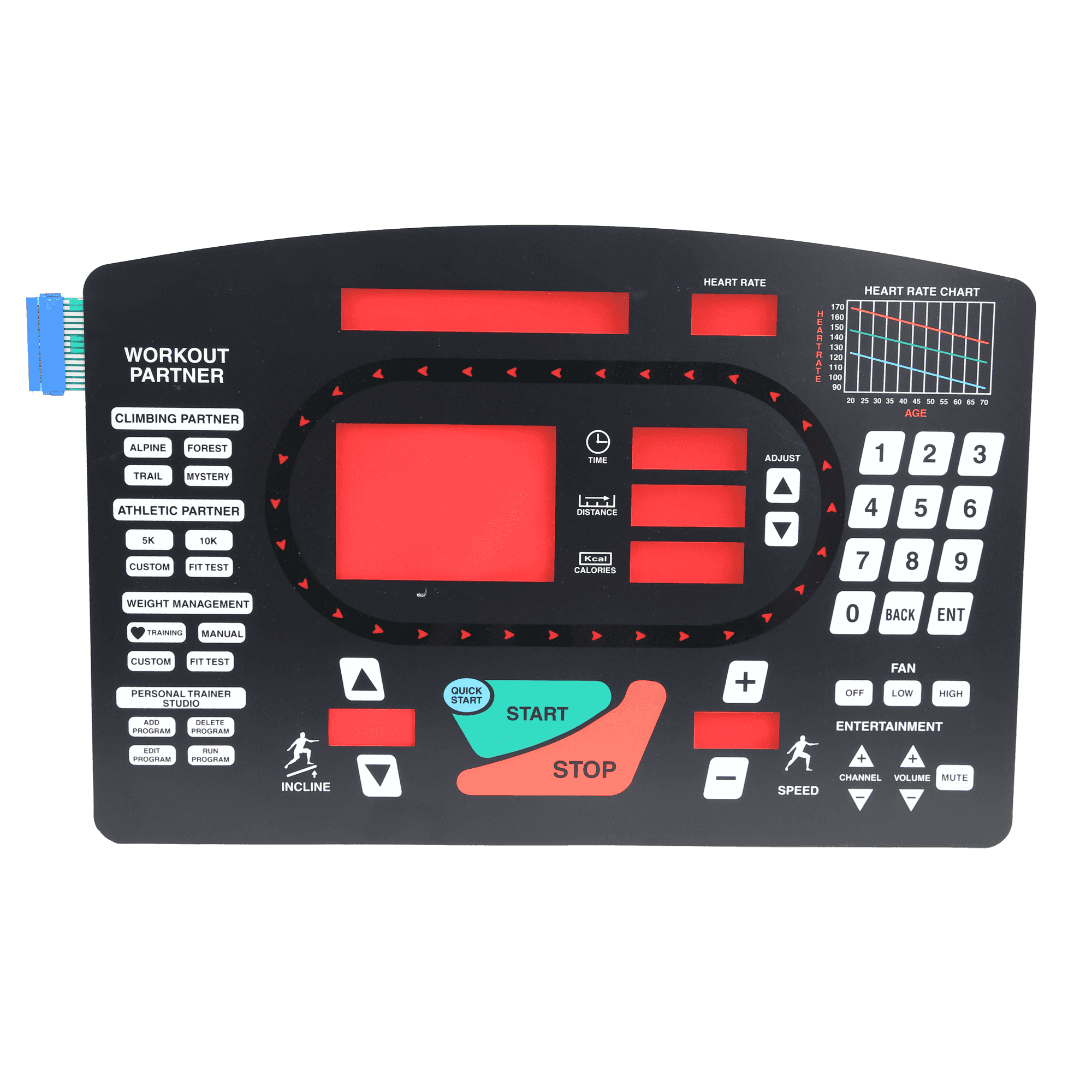 Overlay and Keypad for StarTrac Pro Tread 5600, 6500, and 6600
