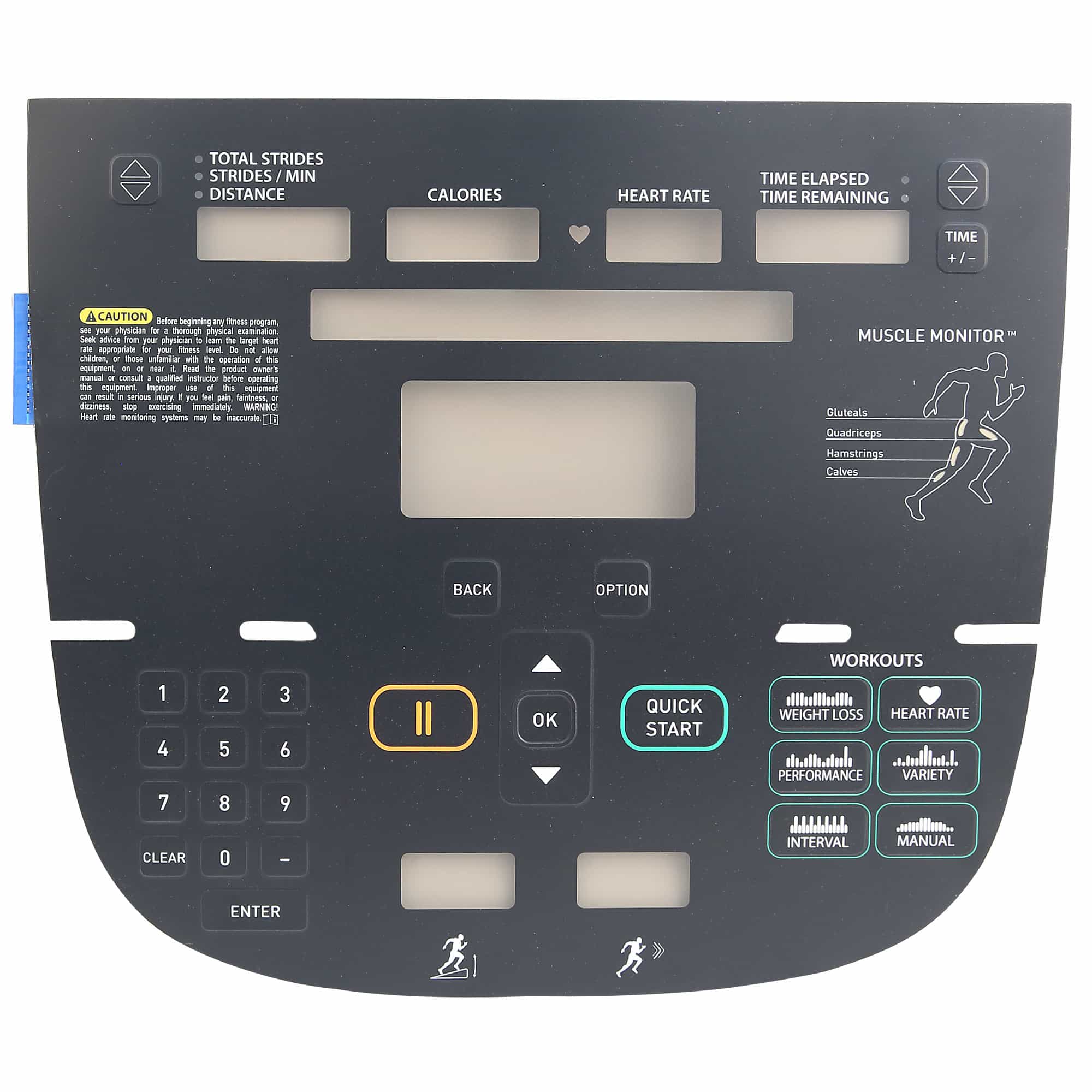 Overlay And Keypad, P30, Efx 833, Precor