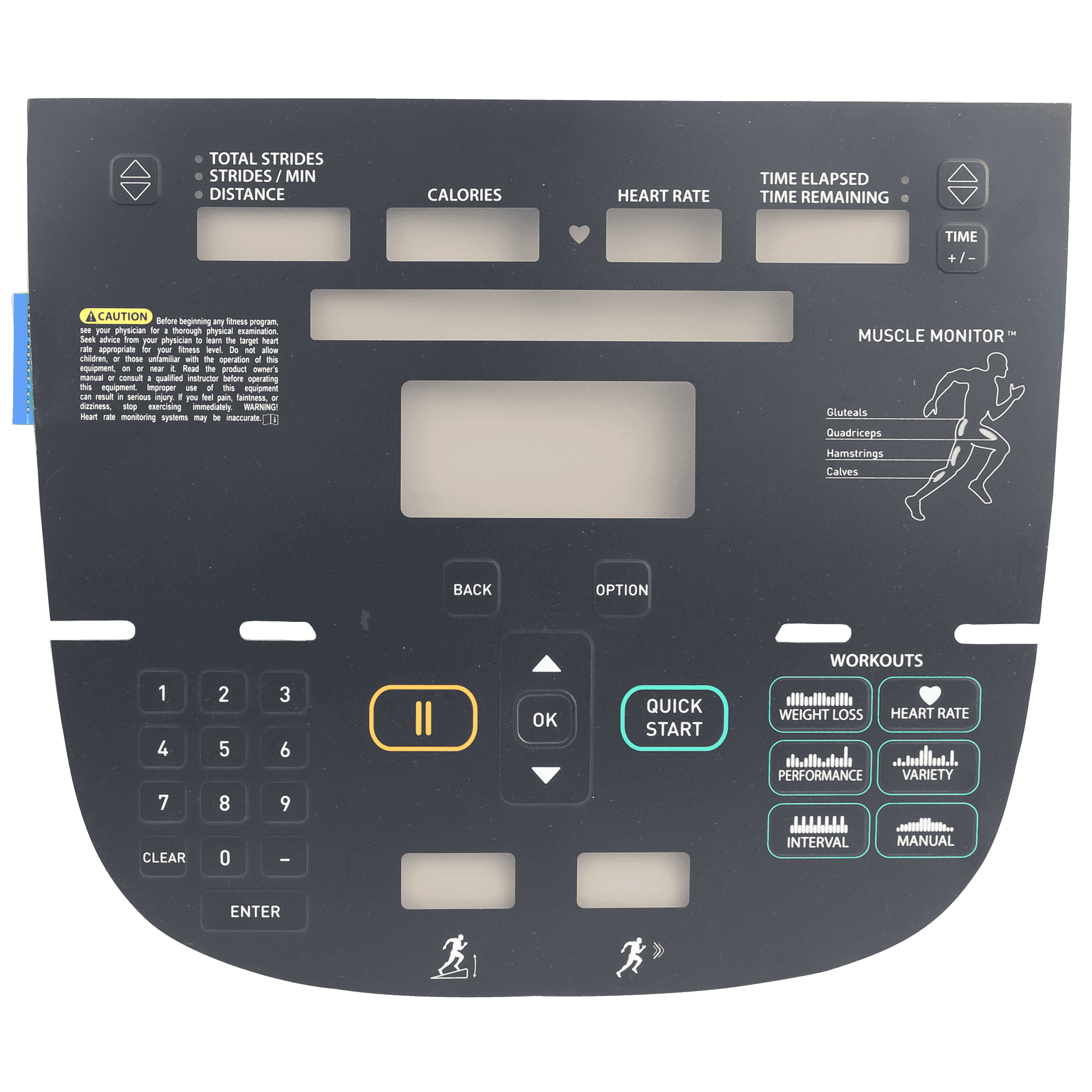 Precor P30 Overlay and Keypad for EFX 833