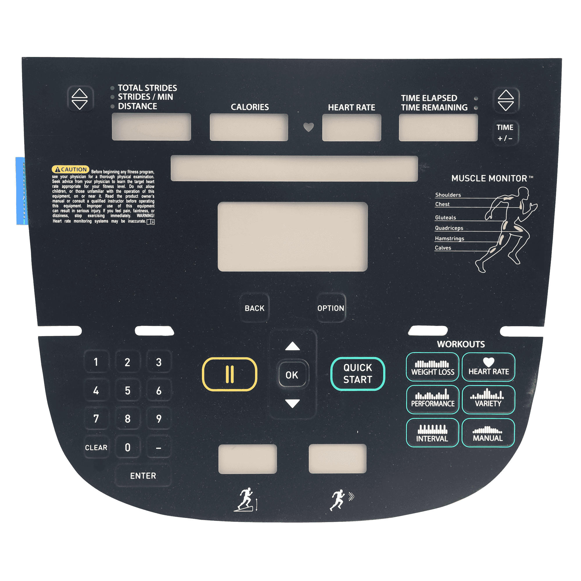Precor P30 Overlay and Keypad for EFX10-835