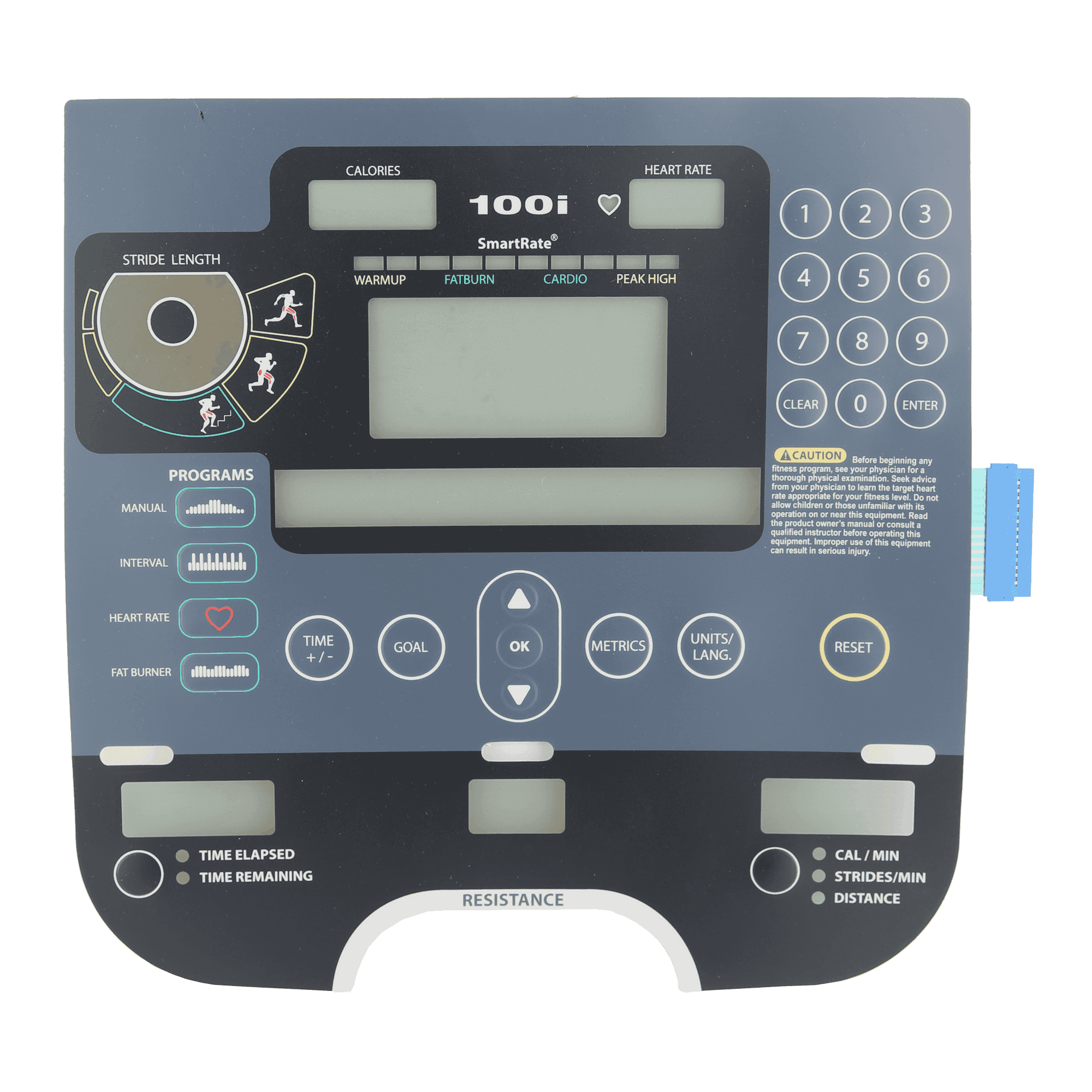 Precor AMT C100i Overlay and Keypad Assembly